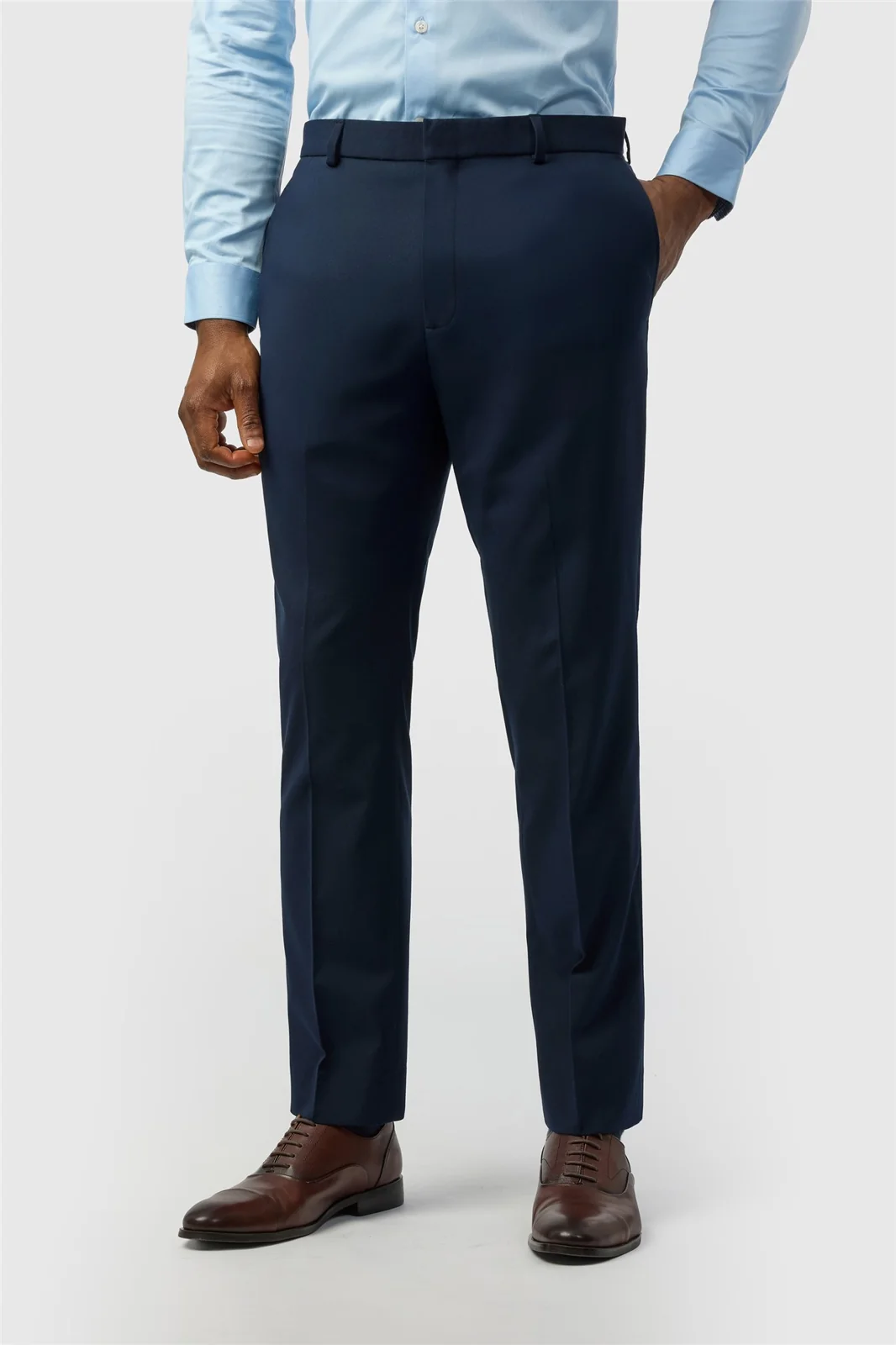Limehaus Slim Fit Navy Stretch Trousers