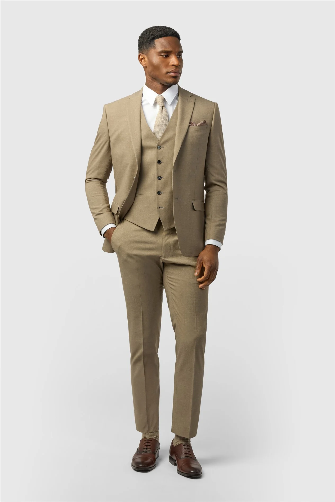 Limehaus Slim Fit Oatmeal Jacket thumbnail 2