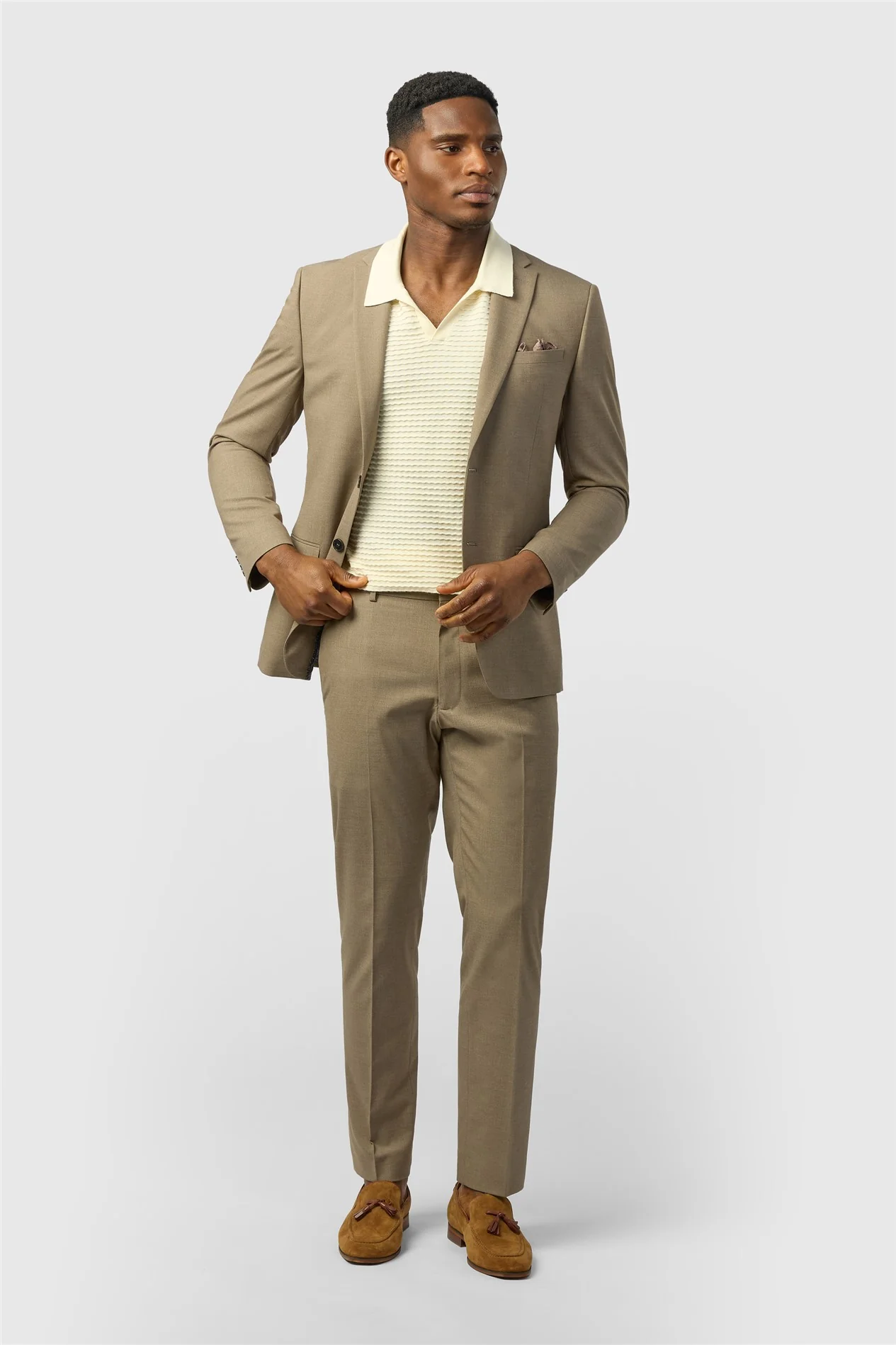 Limehaus Slim Fit Oatmeal Jacket thumbnail 3
