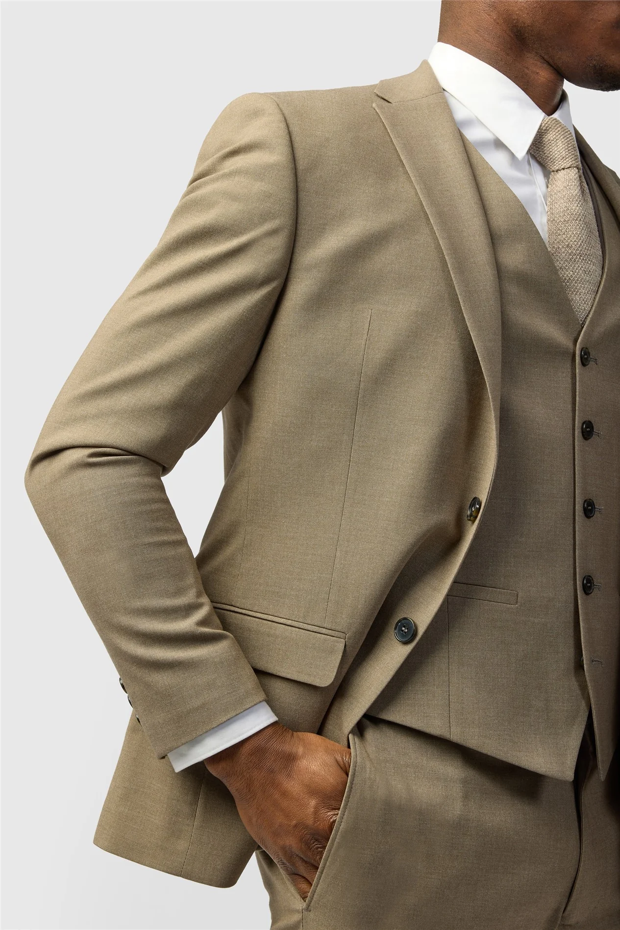 Limehaus Slim Fit Oatmeal Jacket thumbnail 5
