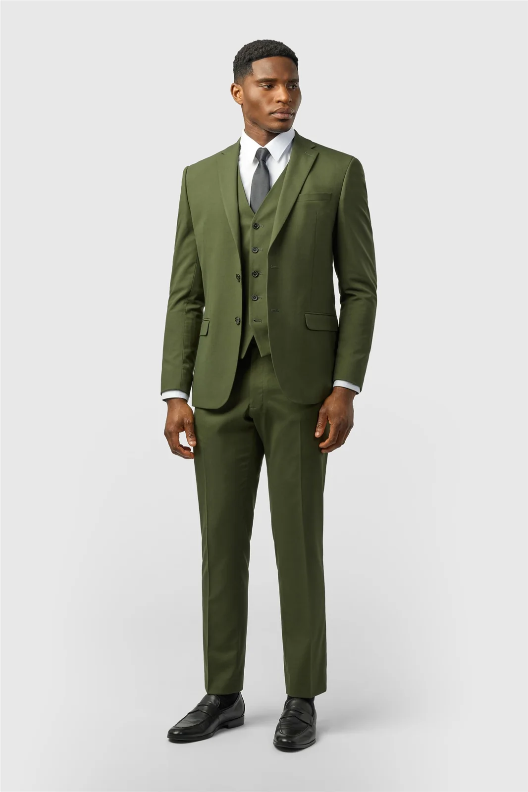 Limehaus Slim Fit Olive Jacket thumbnail 2