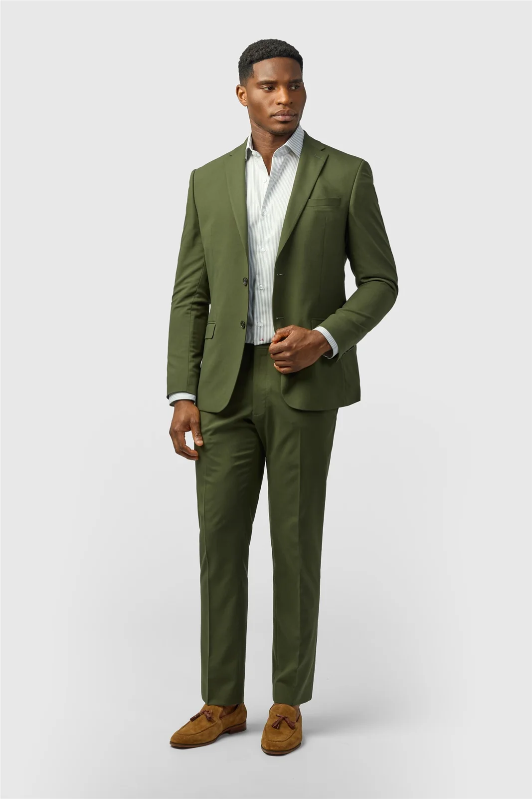 Limehaus Slim Fit Olive Jacket thumbnail 3