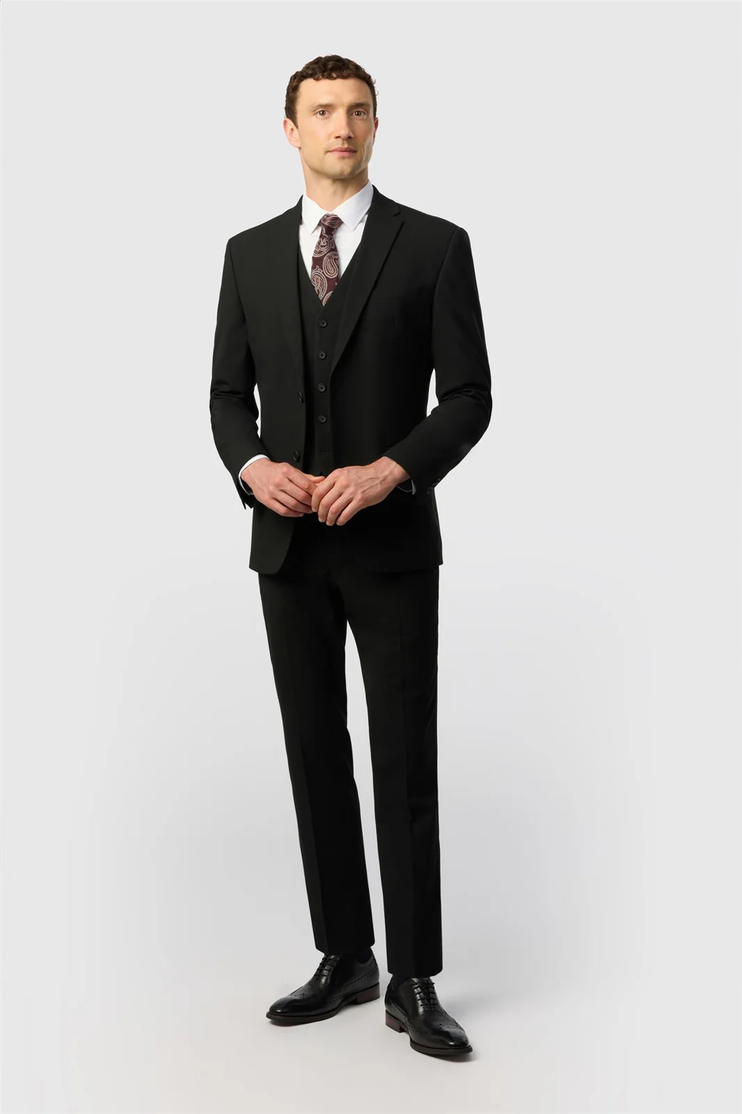 Limehaus Tailored Fit Black Stretch Suit Jacket thumbnail 2