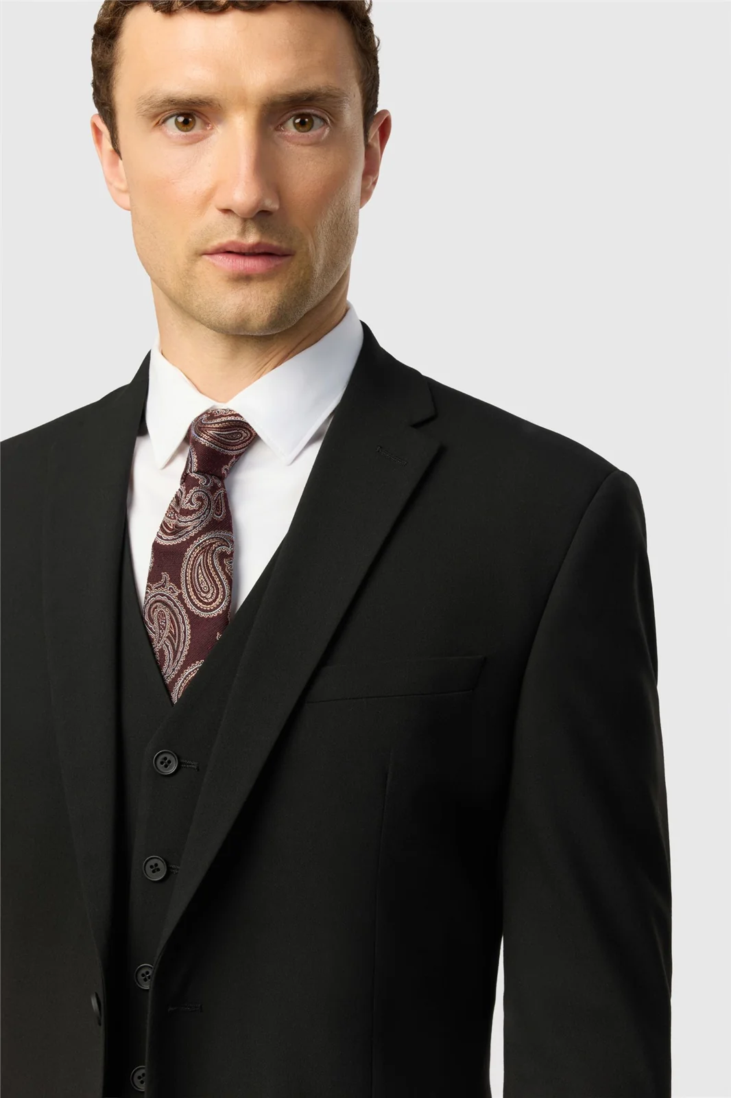 Limehaus Tailored Fit Black Stretch Suit Jacket thumbnail 3