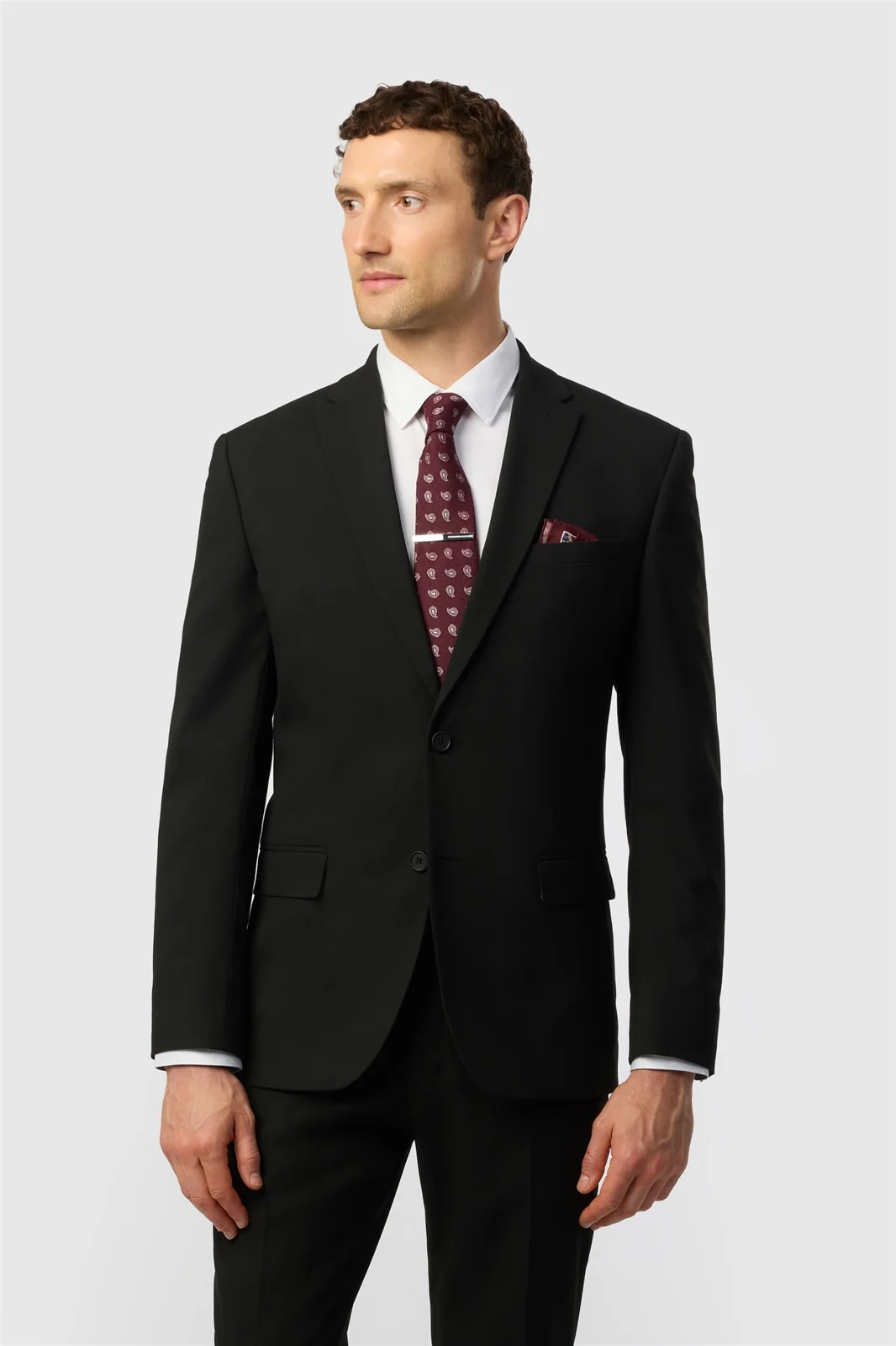 Limehaus Tailored Fit Black Stretch Suit Jacket primary image