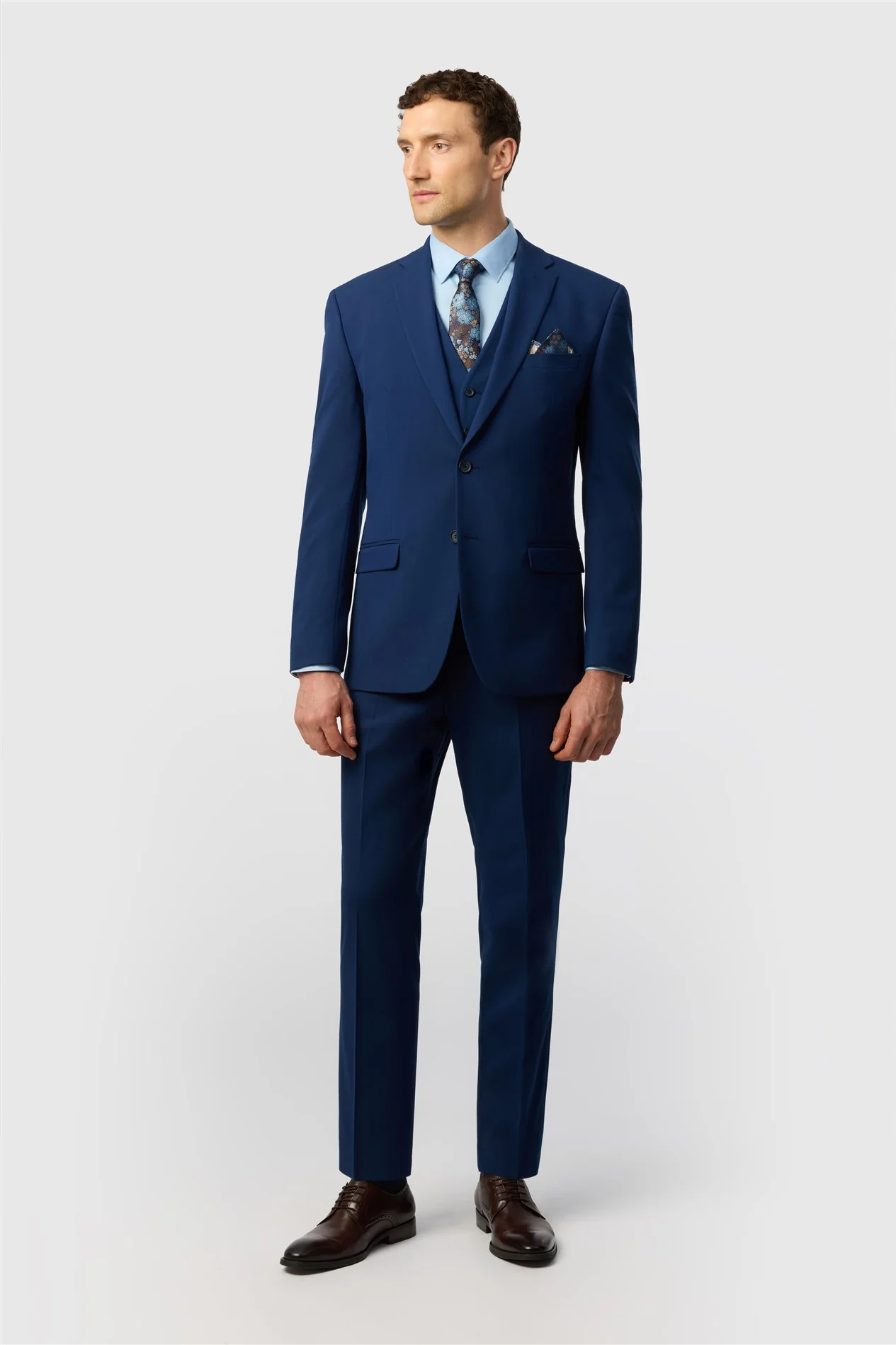 Limehaus Tailored Fit Blue Stretch Jacket thumbnail 2