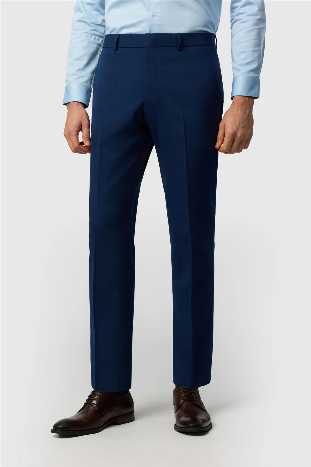 Limehaus Tailored Fit Blue Stretch Trousers primary image