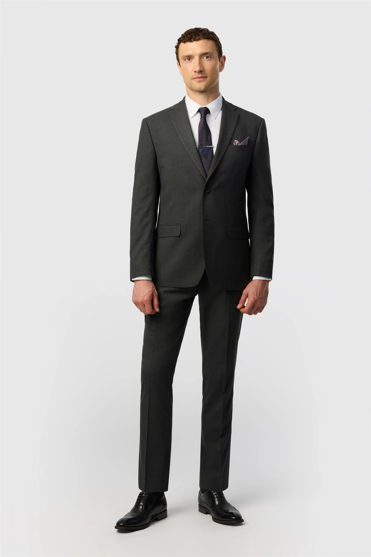 Limehaus Tailored Fit Charcoal Stretch Jacket thumbnail 2