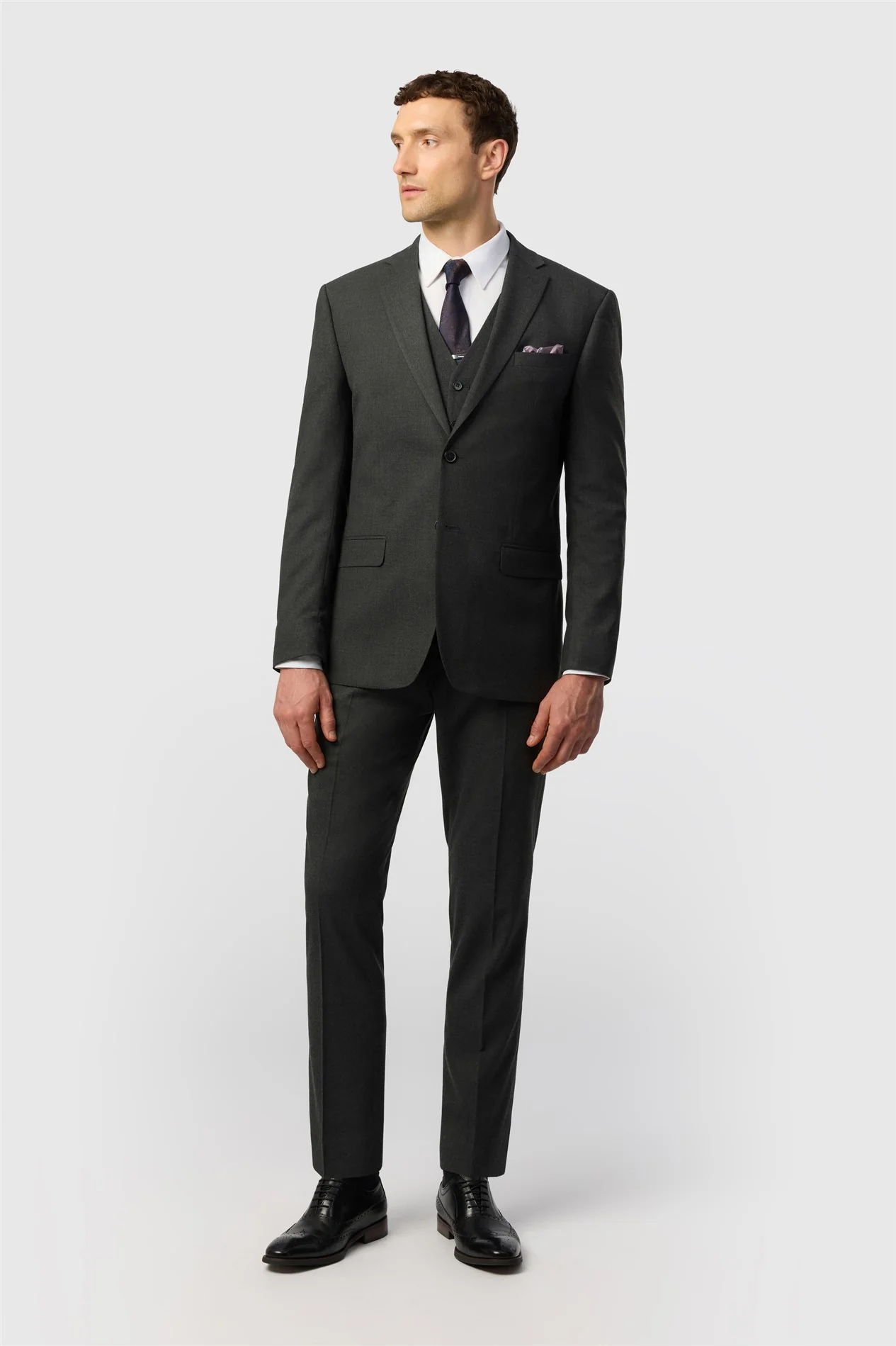 Limehaus Tailored Fit Charcoal Stretch Jacket thumbnail 3
