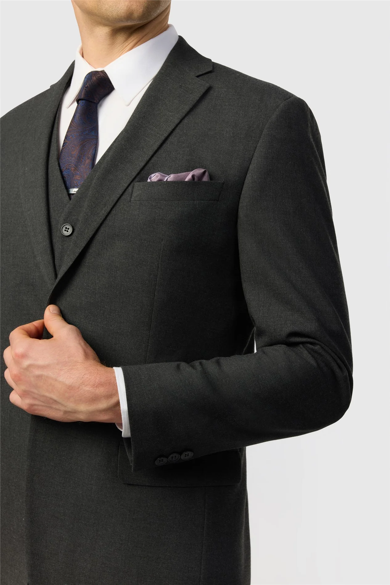 Limehaus Tailored Fit Charcoal Stretch Jacket thumbnail 4