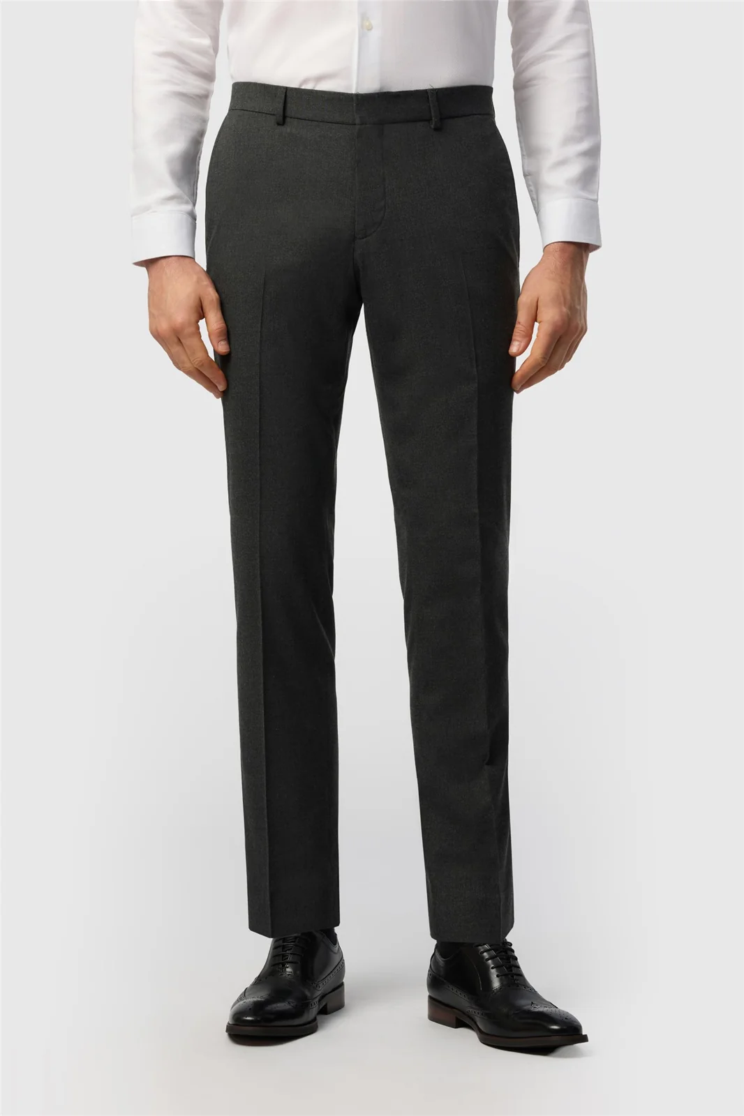 Limehaus Tailored Fit Charcoal Stretch Trousers