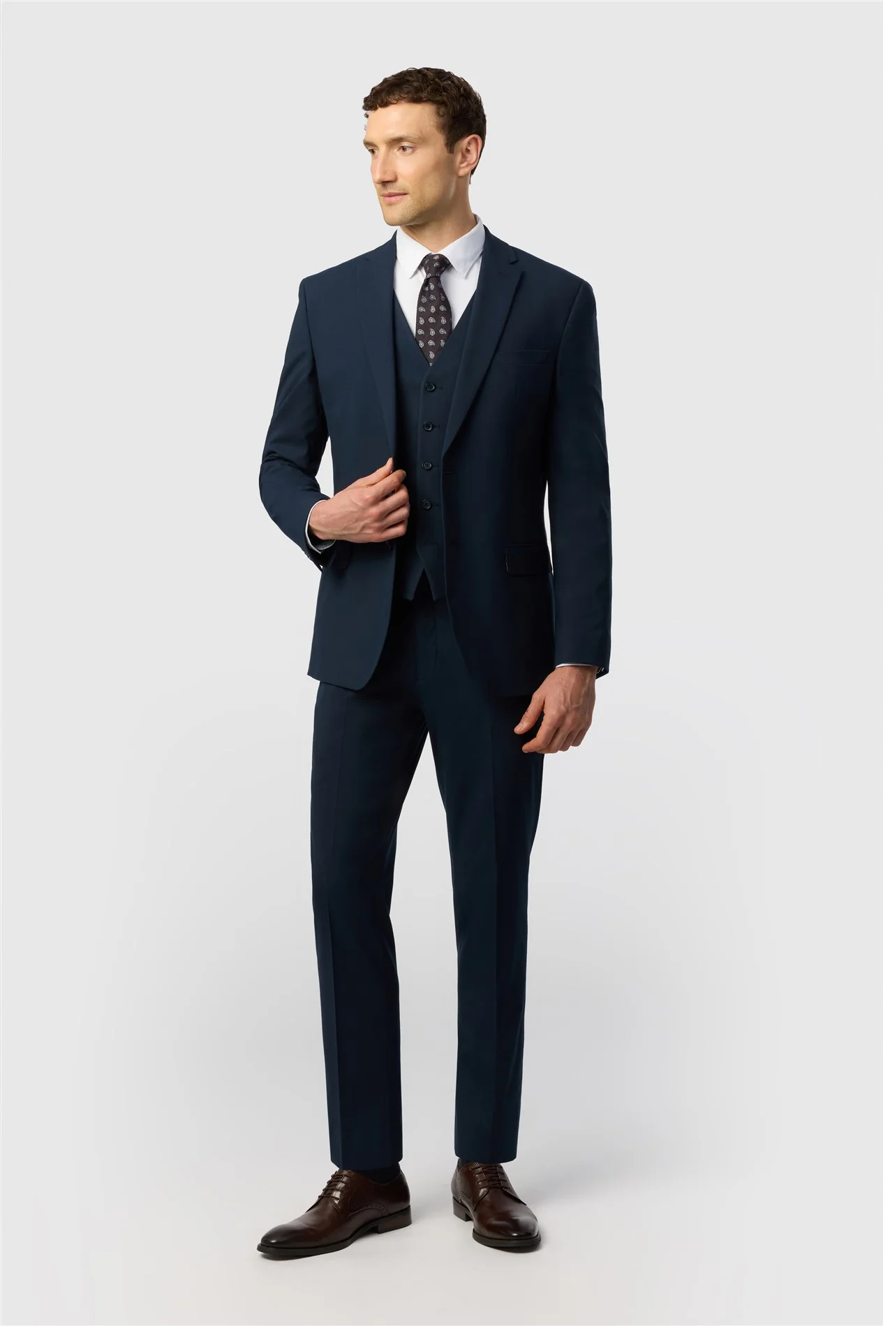 Limehaus Tailored Fit Navy Stretch Jacket thumbnail 2