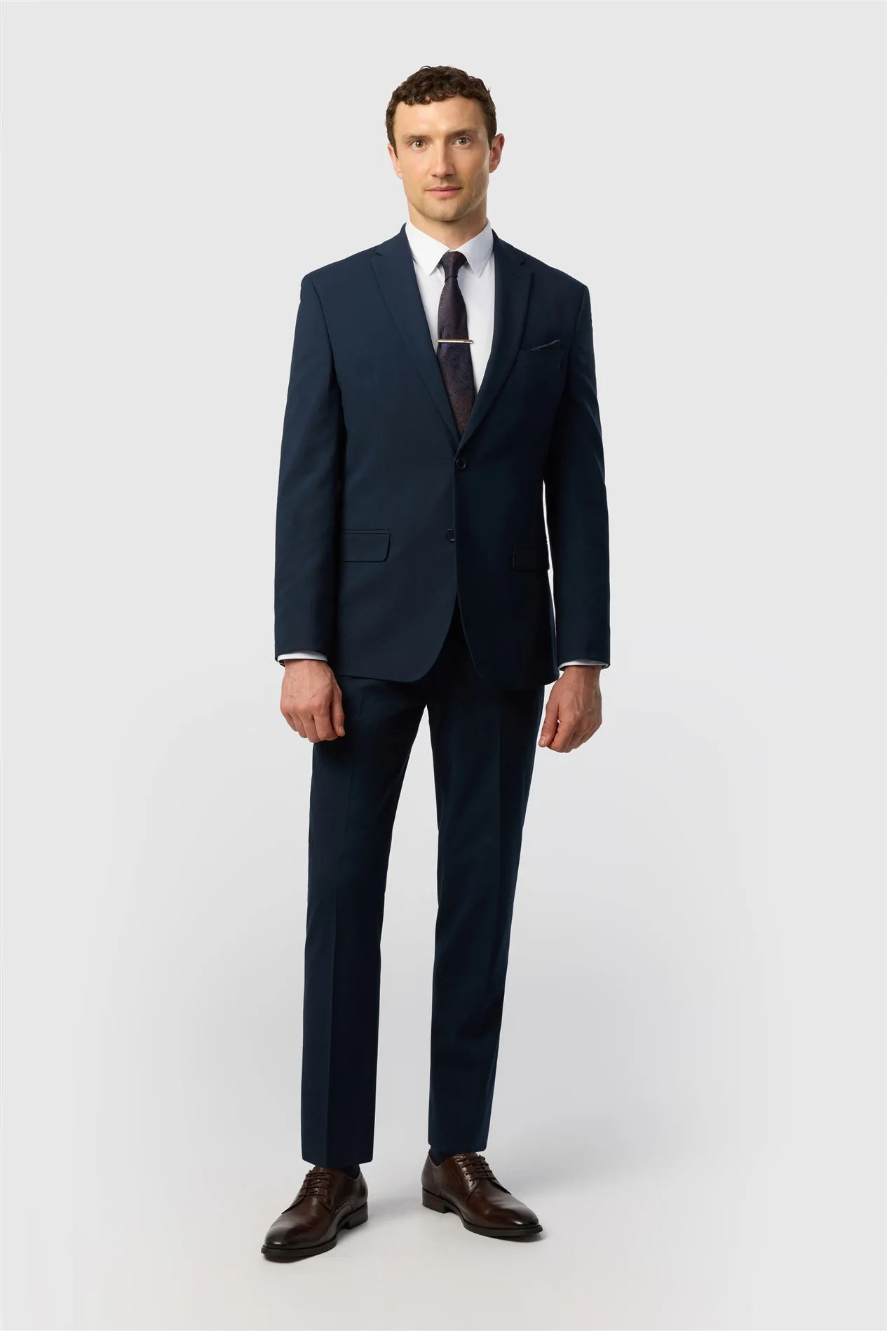 Limehaus Tailored Fit Navy Stretch Jacket thumbnail 3