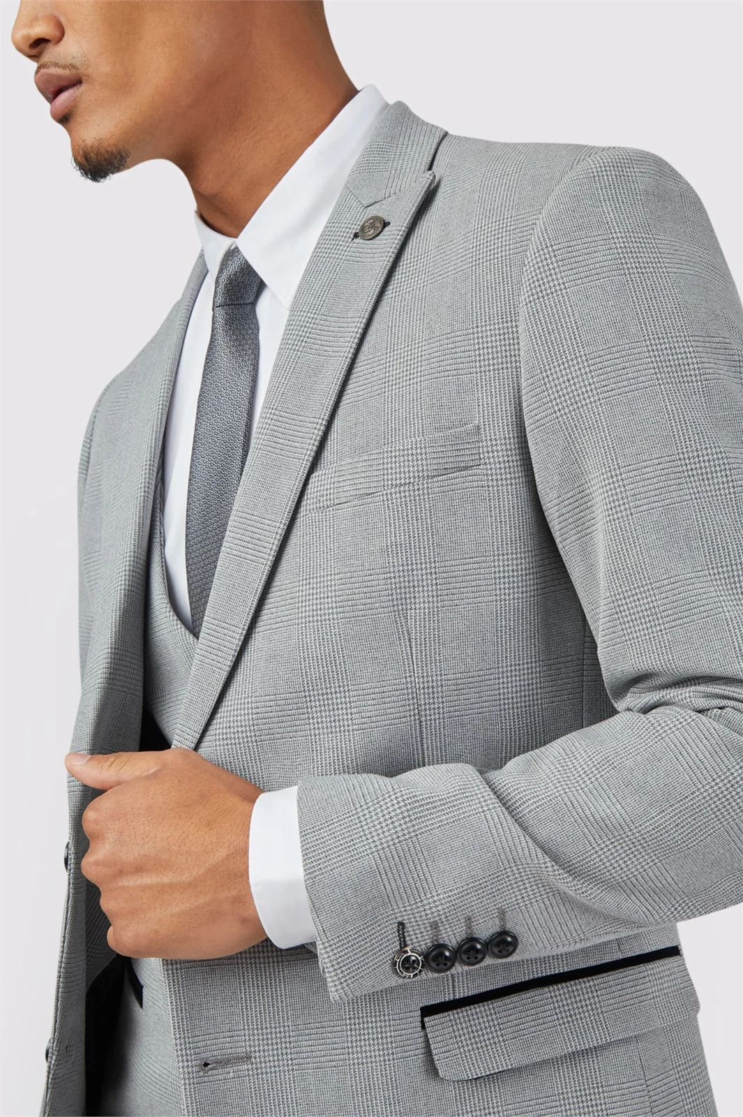 Marc Darcy Slim Fit Bromley Grey Suit Jacket thumbnail 4