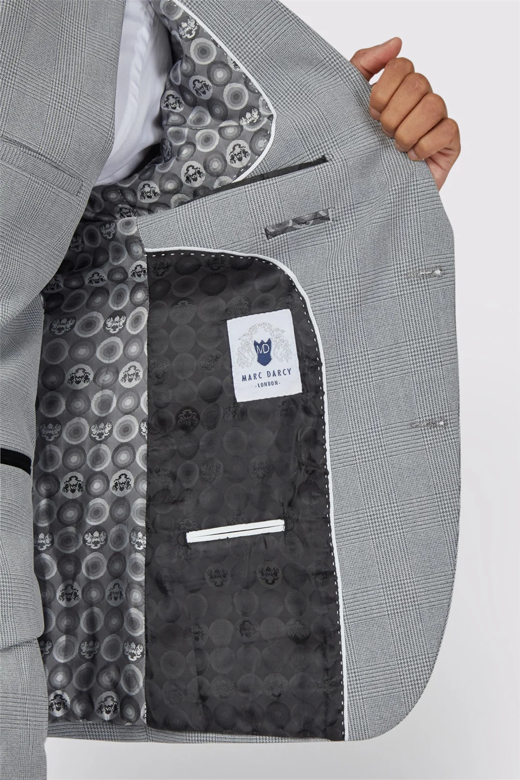 Marc Darcy Slim Fit Bromley Grey Suit Jacket thumbnail 6