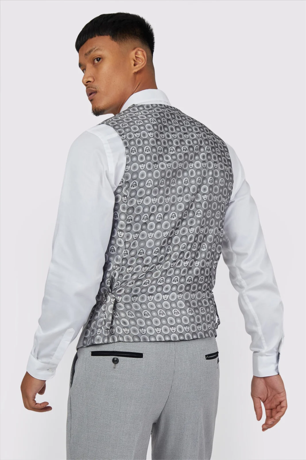 Marc Darcy Slim Fit Bromley Grey Waistcoat thumbnail 2