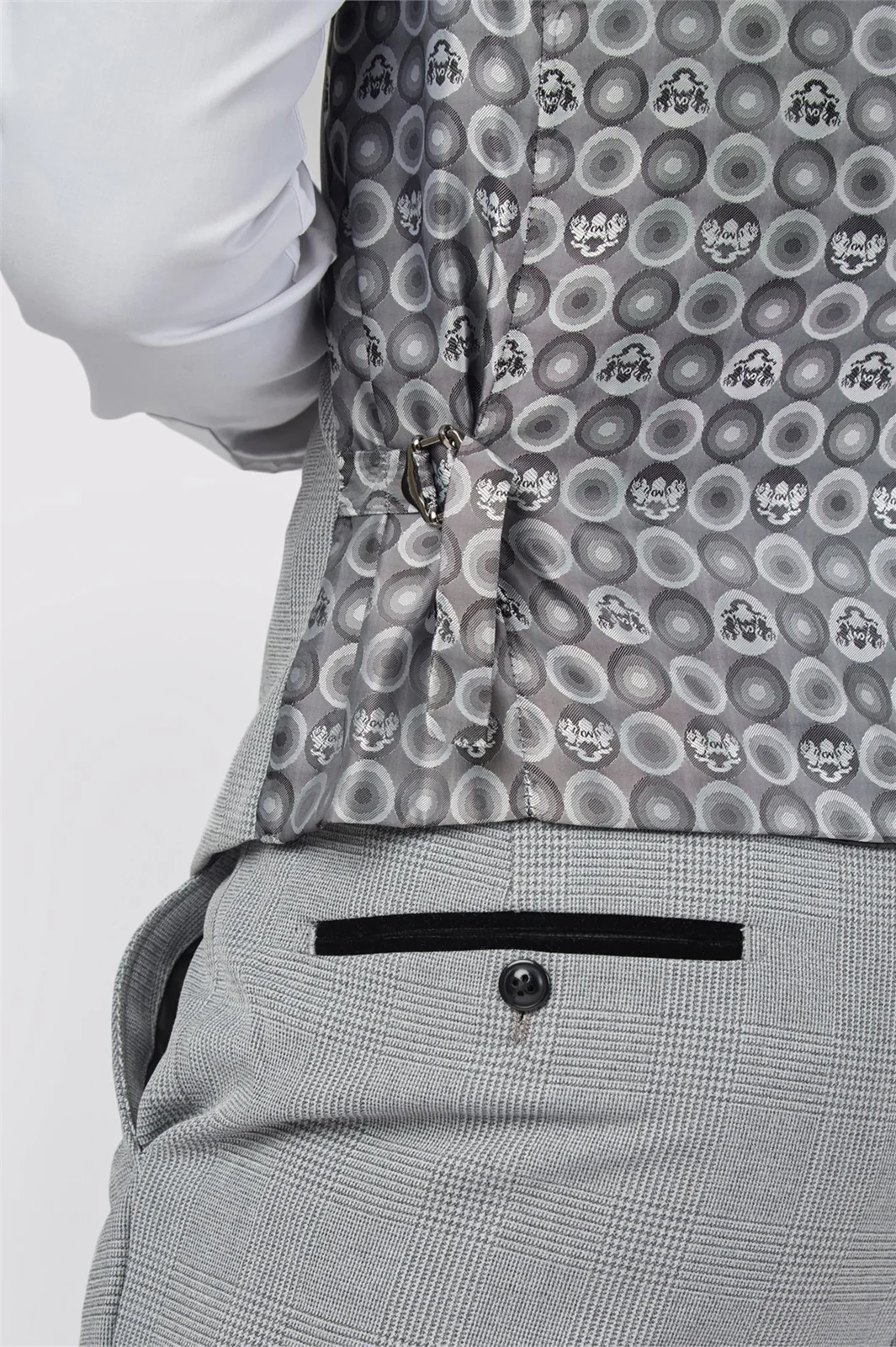 Marc Darcy Slim Fit Bromley Grey Waistcoat thumbnail 4