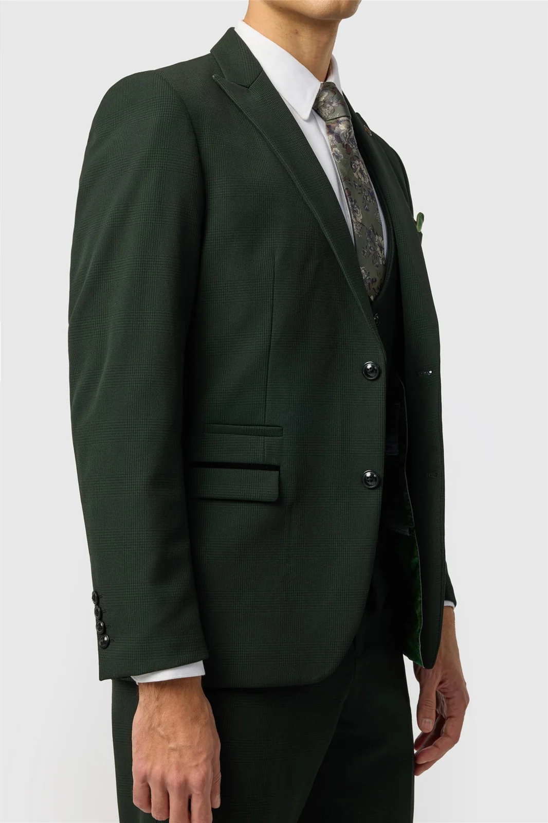 Marc Darcy Slim Fit Bromley Olive Green Suit Jacket thumbnail 4