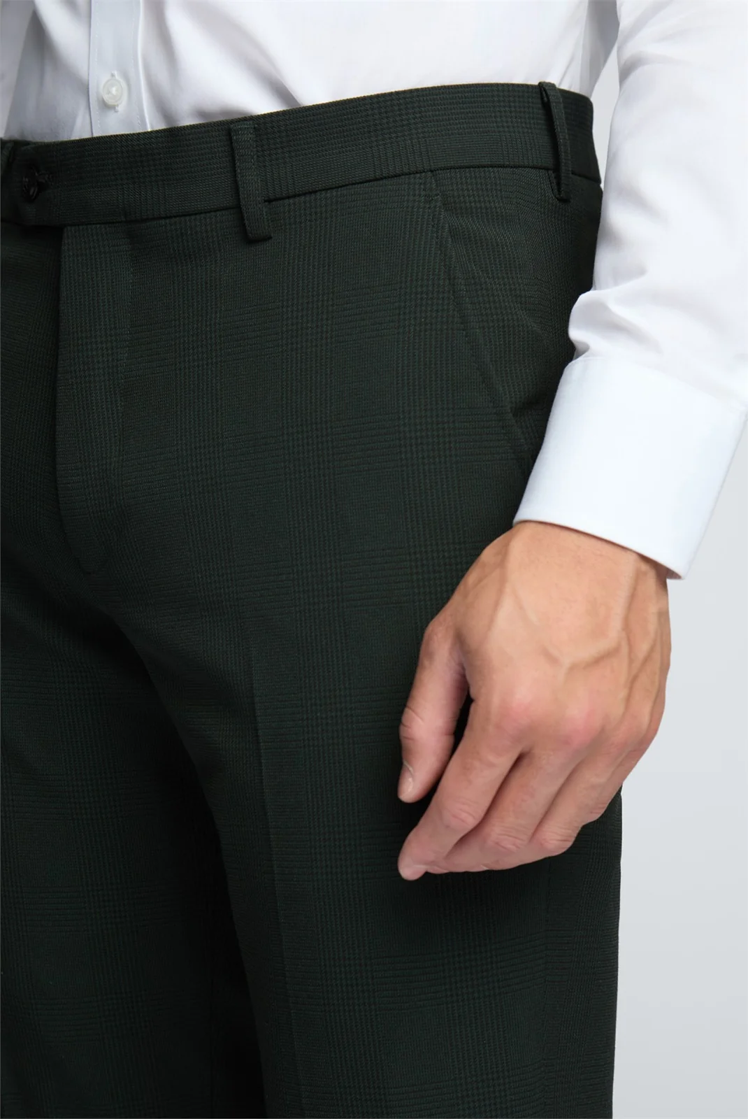 Marc Darcy Slim Fit Bromley Olive Green Suit Trousers thumbnail 2