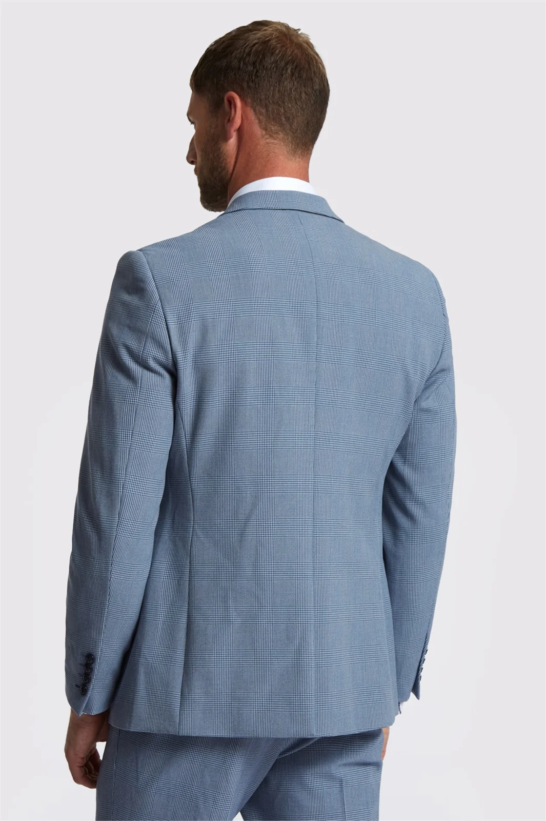 Marc Darcy Slim Fit Bromley Sky Blue Check Suit Jacket thumbnail 3