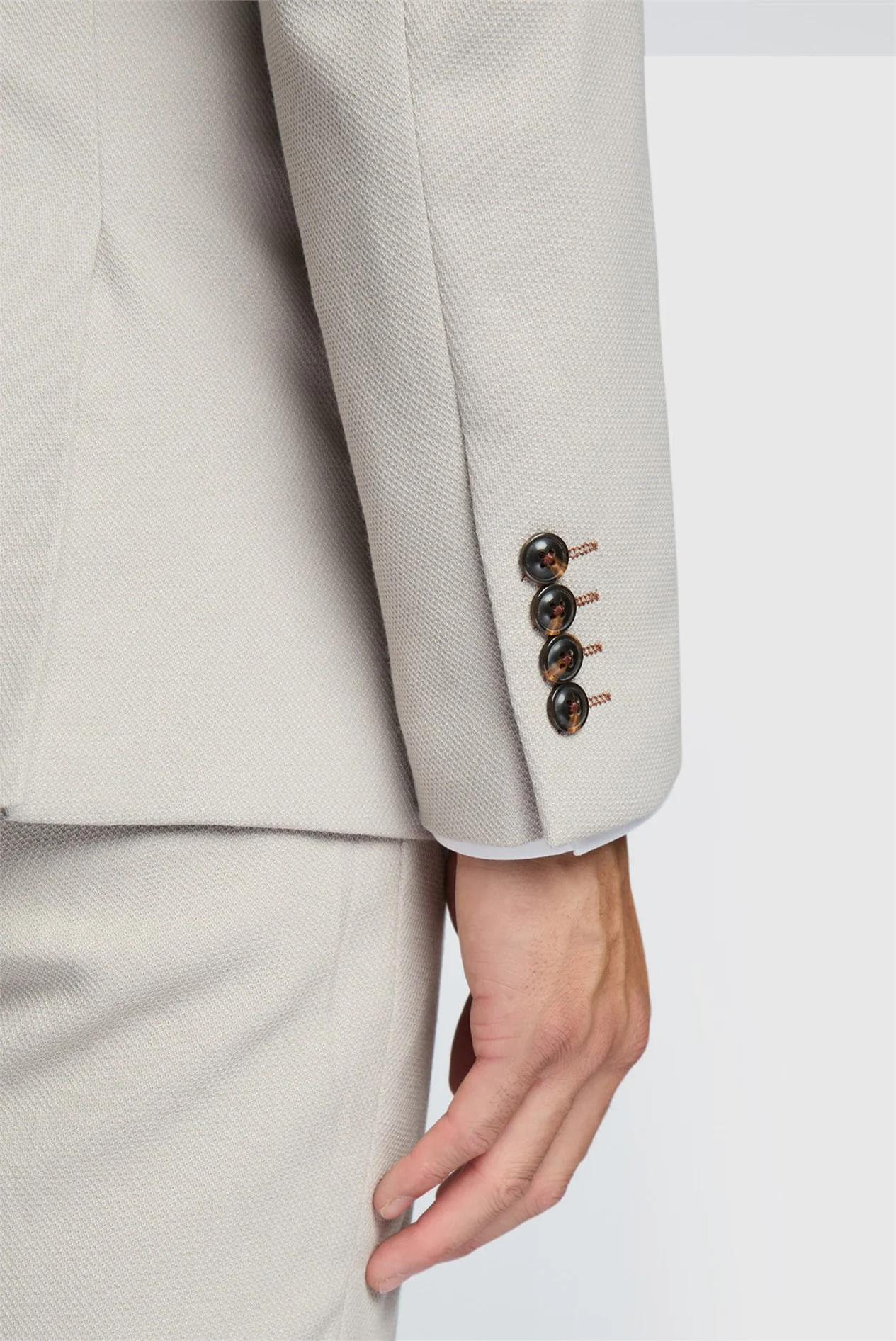 Marc Darcy Slim Fit HM5 Stone Double Breasted Jacket thumbnail 5