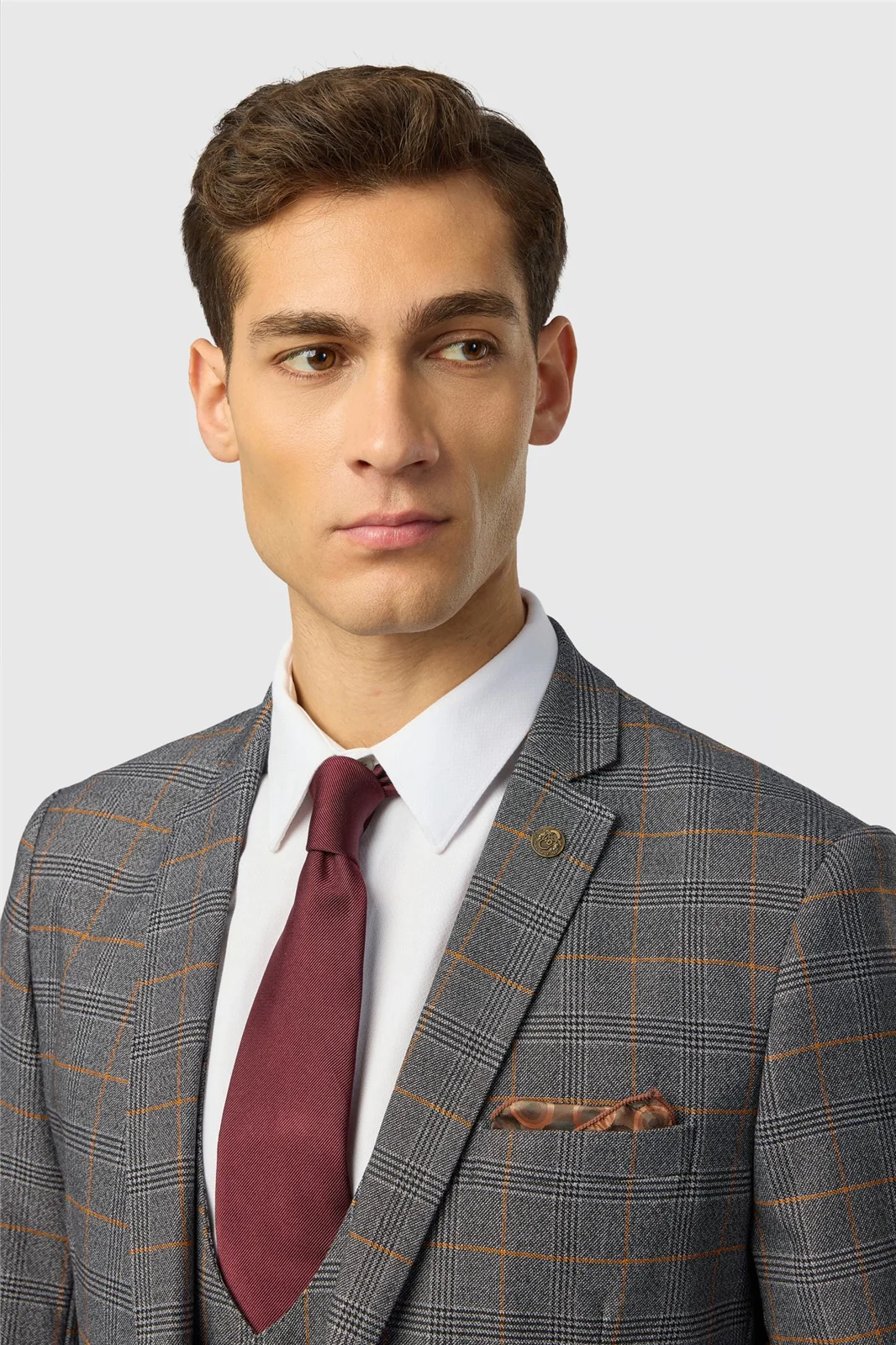 Marc Darcy Slim Fit Jenson Grey Check Jacket thumbnail 4