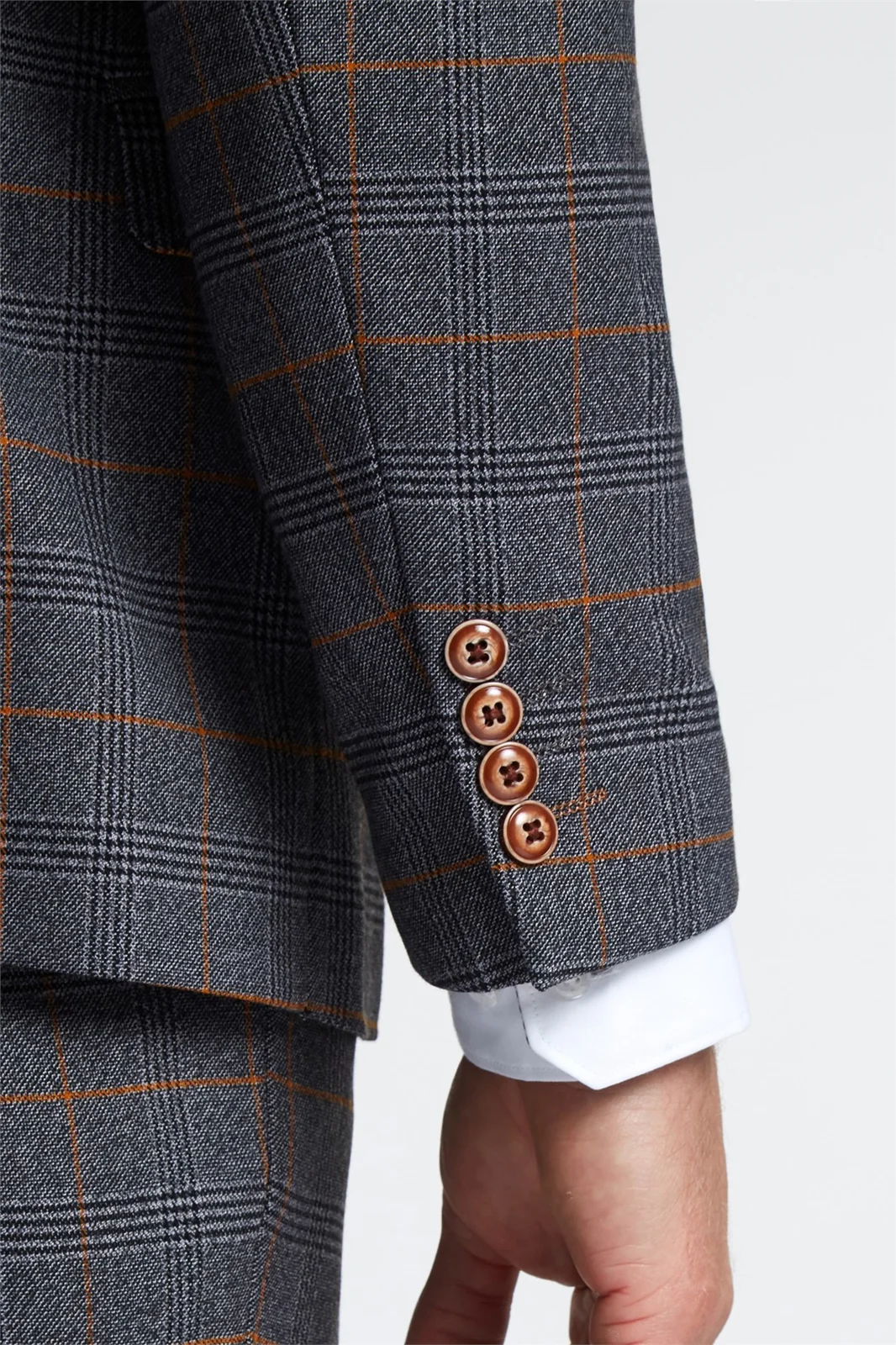 Marc Darcy Slim Fit Jenson Grey Check Jacket thumbnail 6