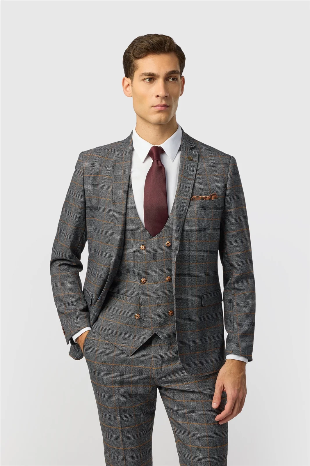 Marc Darcy Slim Fit Jenson Grey Check Jacket primary image