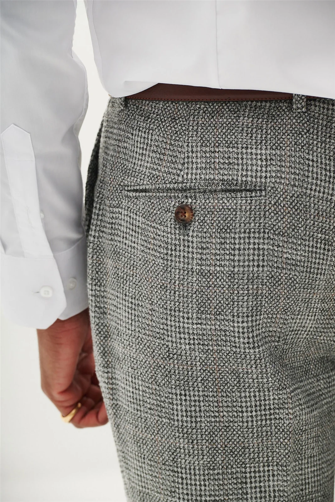 Marc Darcy Slim Fit Kris Silver Trousers thumbnail 3