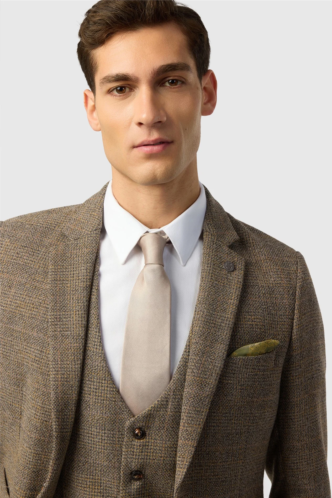 Marc Darcy Slim Fit Kris Tan Tweed Jacket thumbnail 4