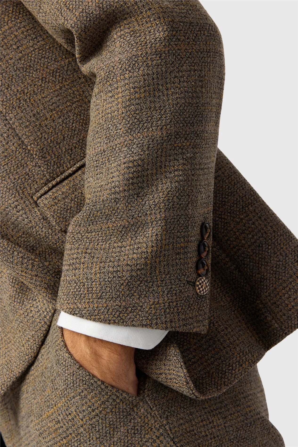 Marc Darcy Slim Fit Kris Tan Tweed Jacket thumbnail 5