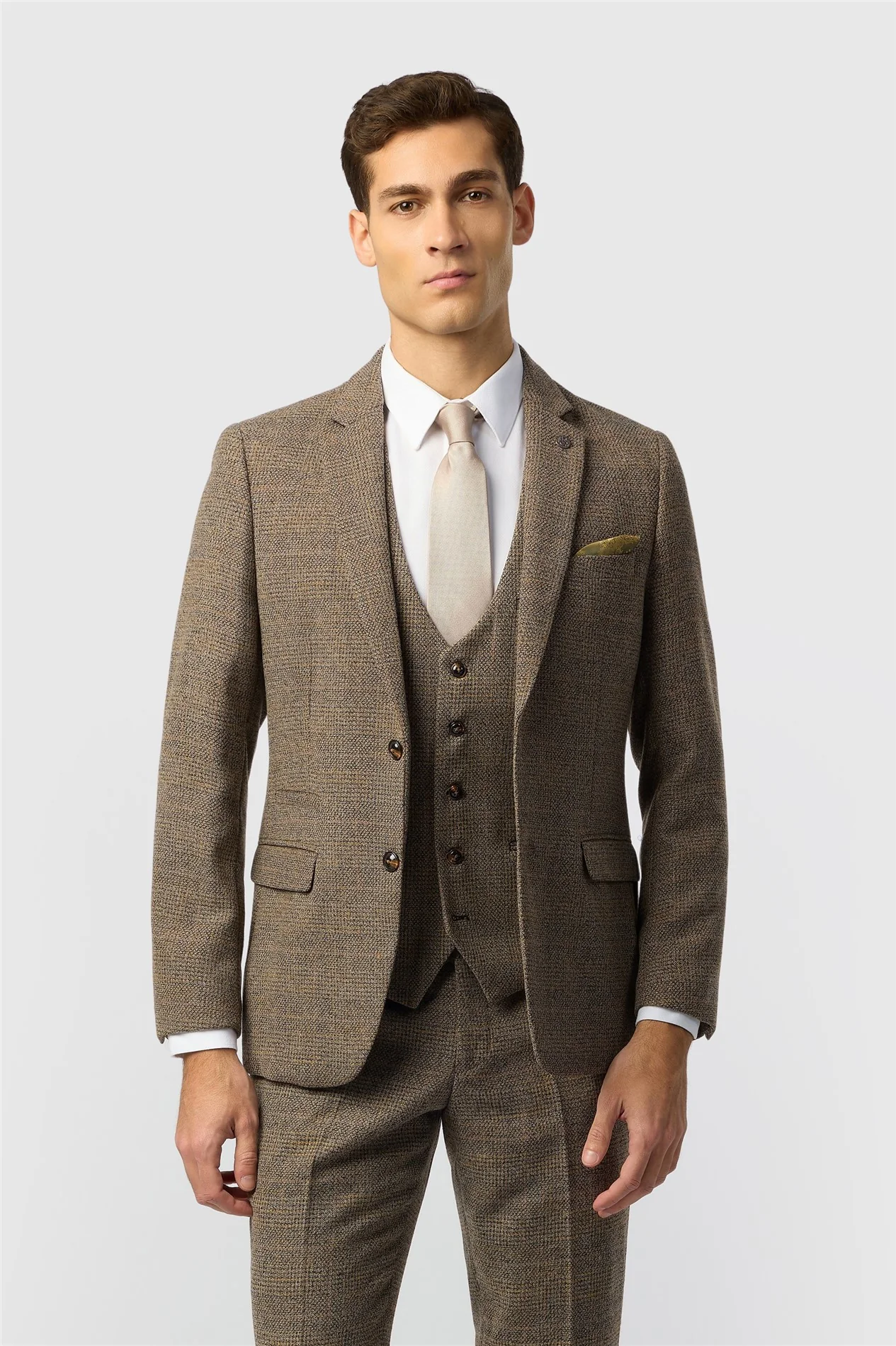Marc Darcy Slim Fit Kris Tan Tweed Jacket primary image