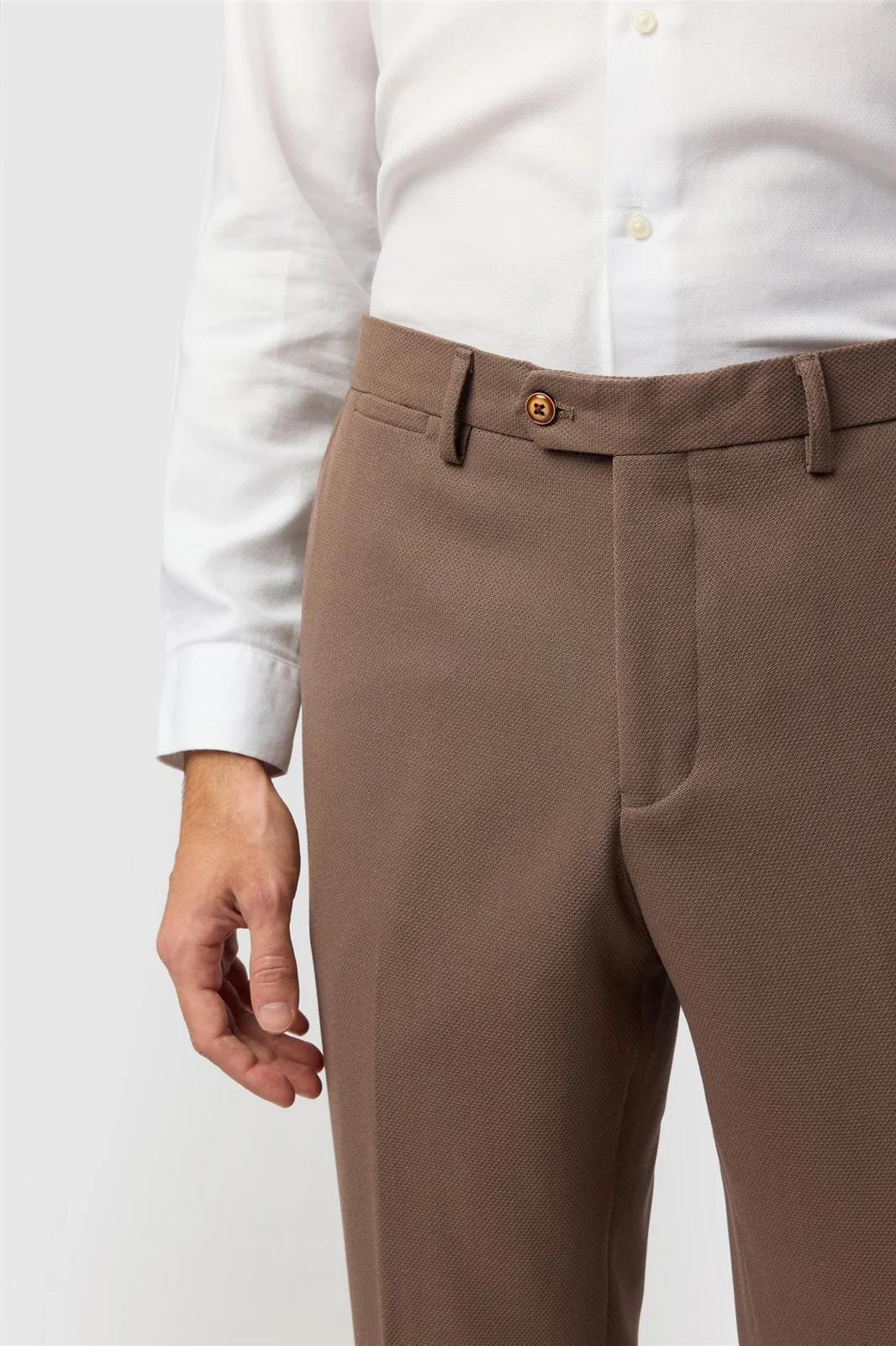 Marc Darcy Tailored Fit HM5 Tan Trousers thumbnail 2