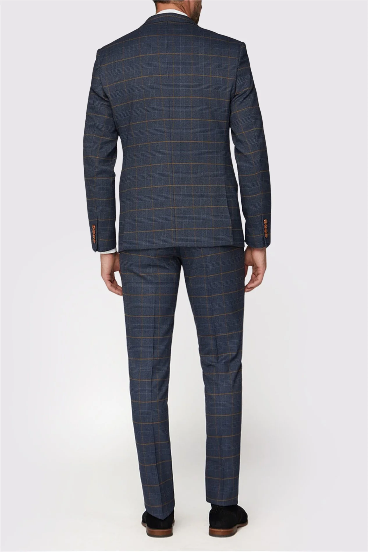 Marc Darcy Tailored Fit Jenson Navy Check Suit Jacket thumbnail 7
