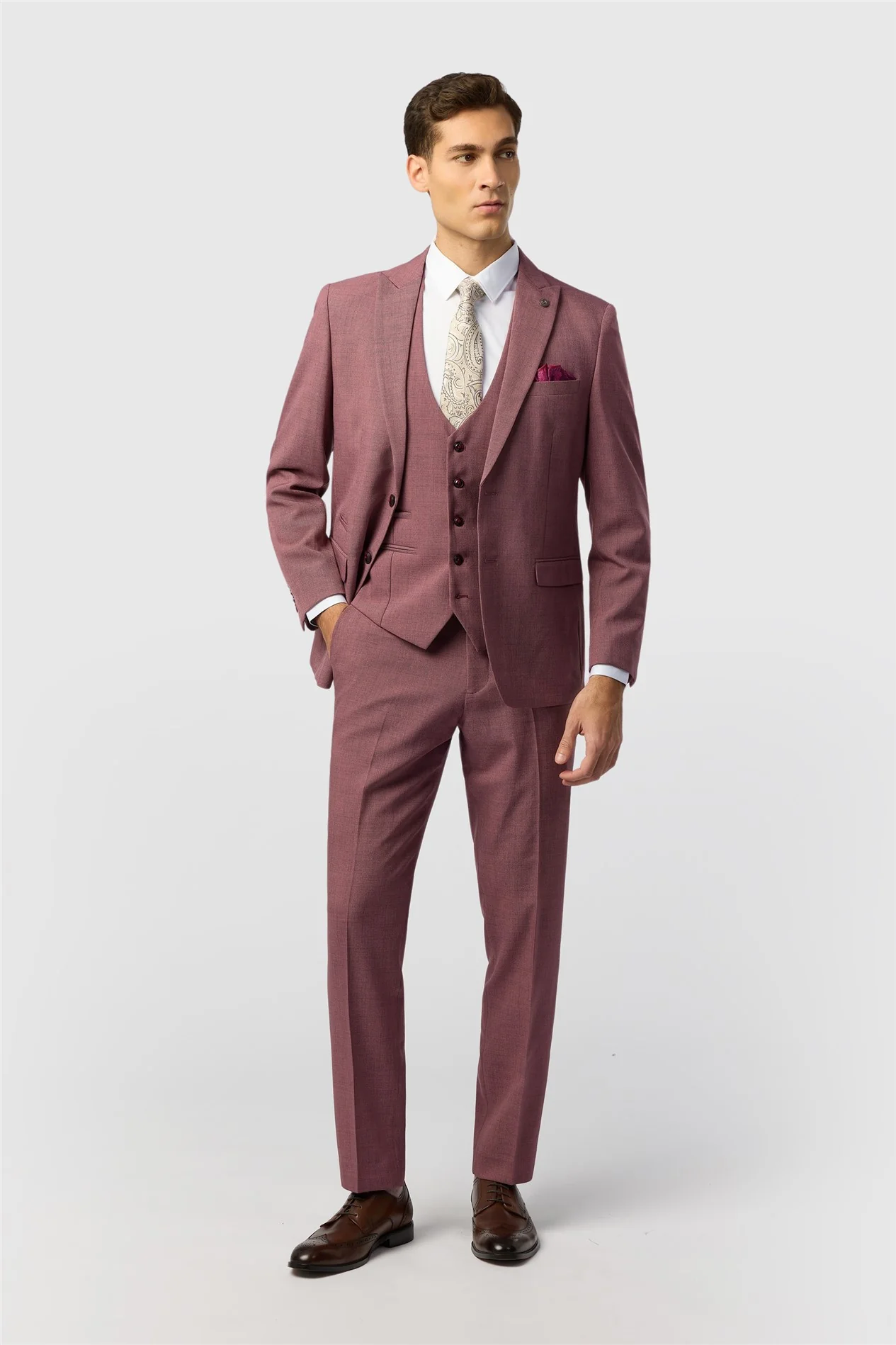 Marc Darcy Tailored Fit Monty Mauve Jacket thumbnail 2