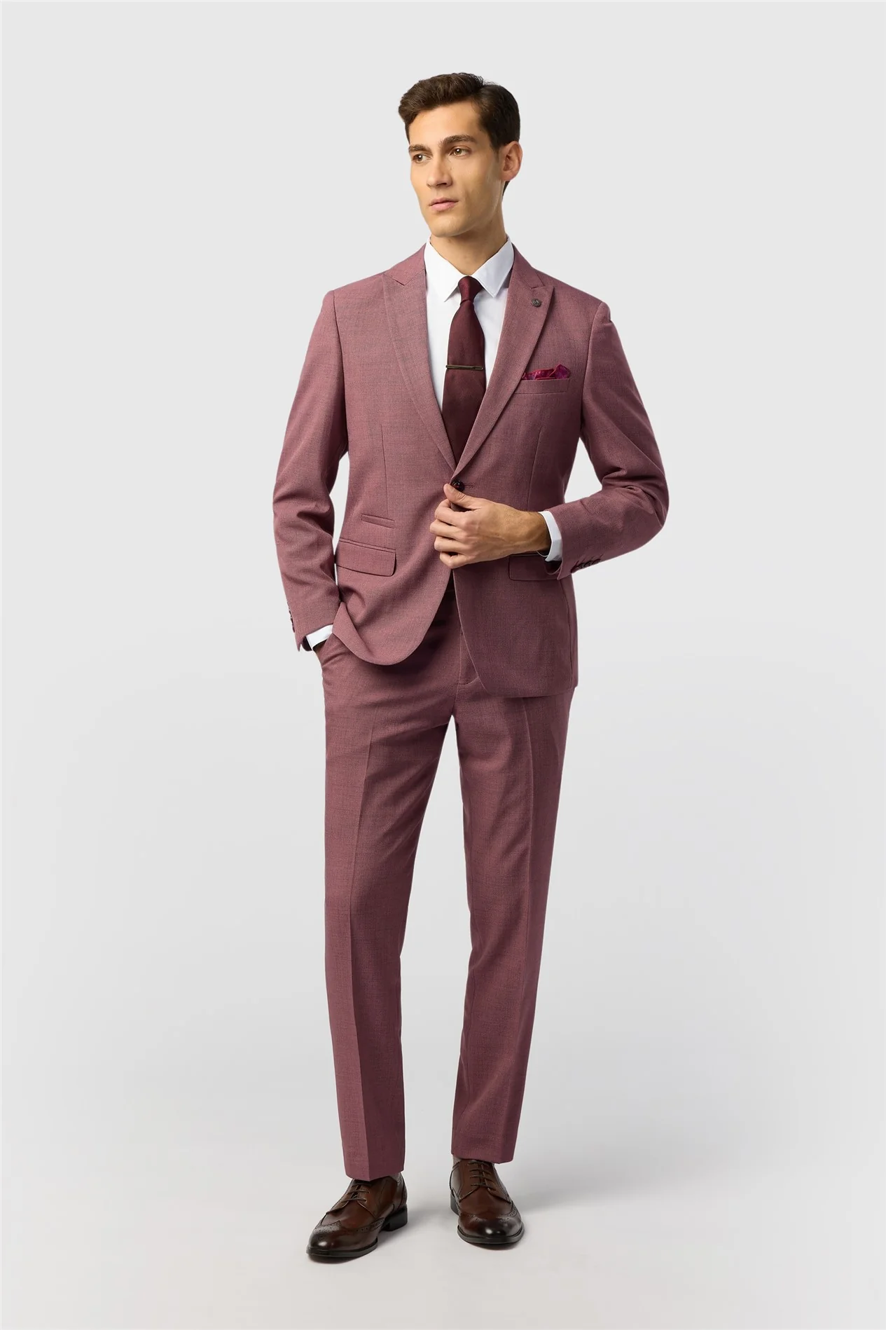 Marc Darcy Tailored Fit Monty Mauve Jacket thumbnail 3