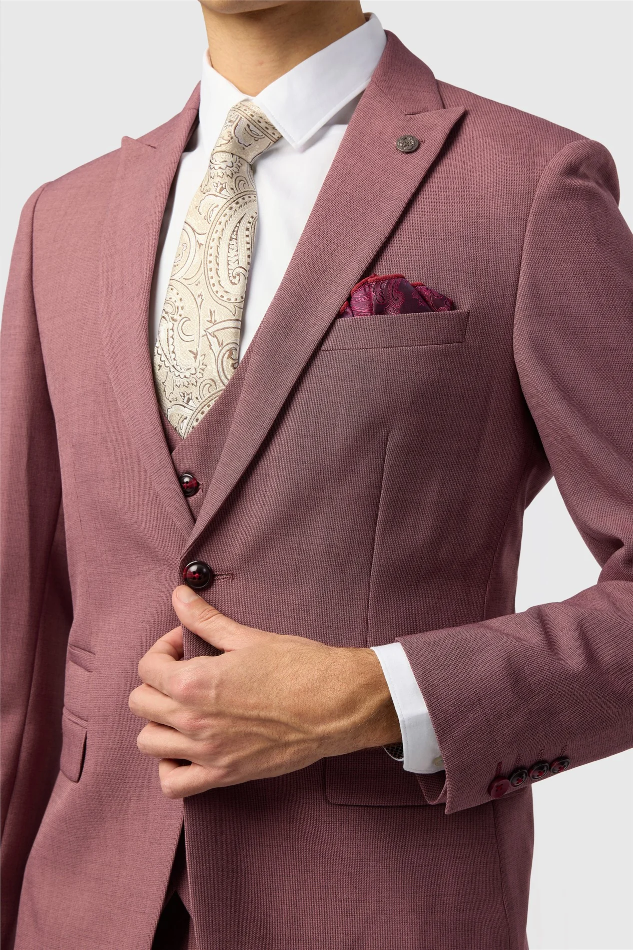Marc Darcy Tailored Fit Monty Mauve Jacket thumbnail 4