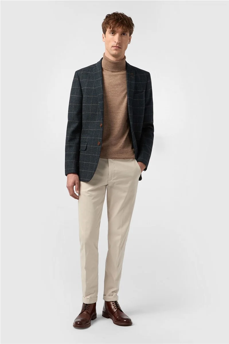 Slim Fit Dax Teal Herringbone Jacket thumbnail 5