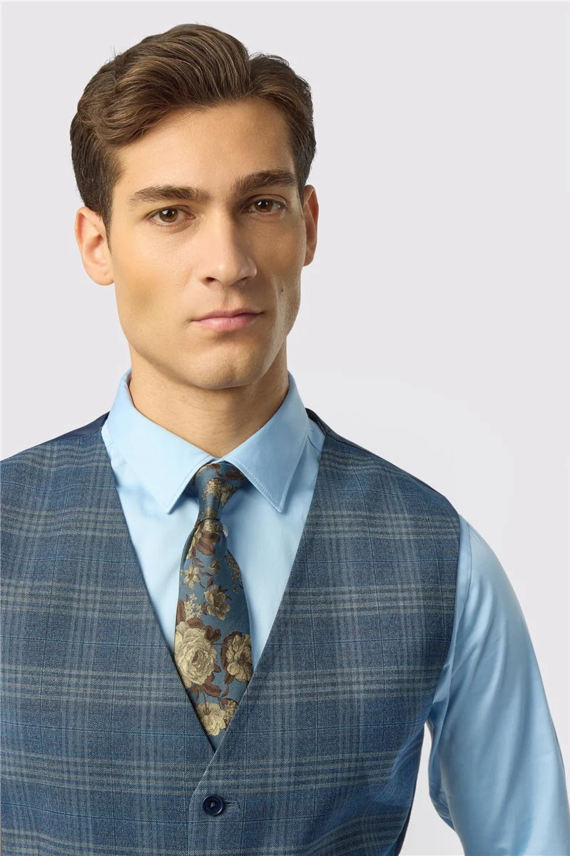 Ted Baker Slim Fit Airforce Check Waistcoat thumbnail 2