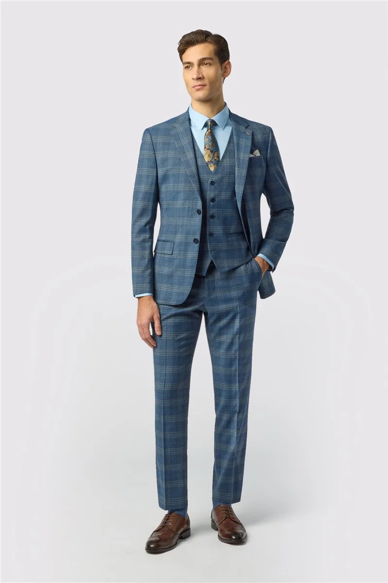 Ted Baker Slim Fit Airforce Sage Check Jacket thumbnail 2