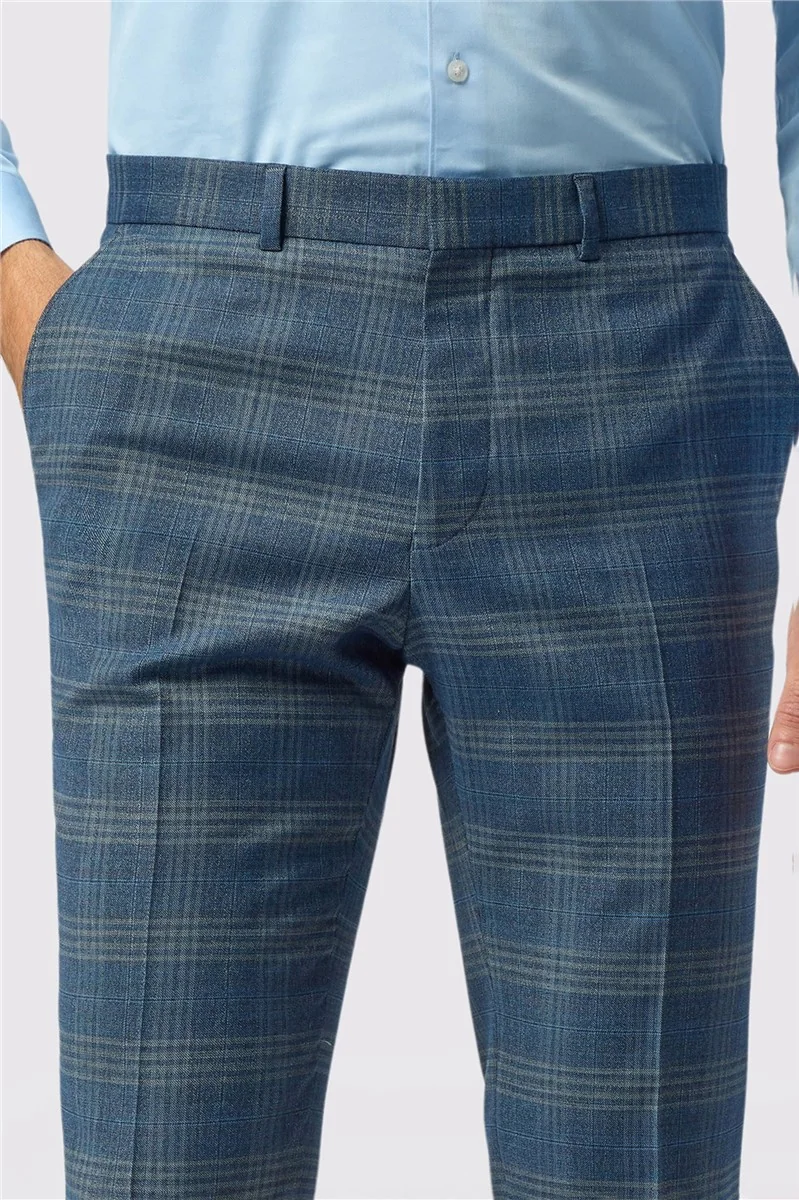 Ted Baker Slim Fit Airforce Sage Check Trousers thumbnail 2