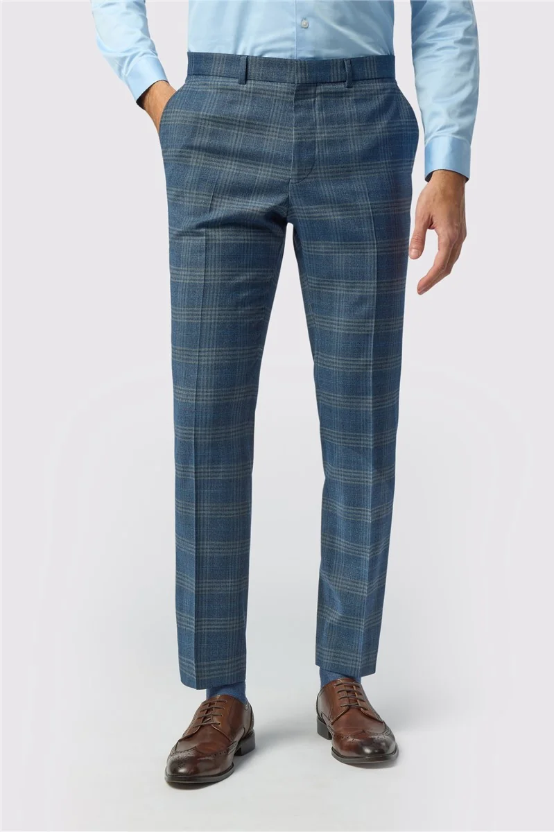 Ted Baker Slim Fit Airforce Sage Check Trousers primary image