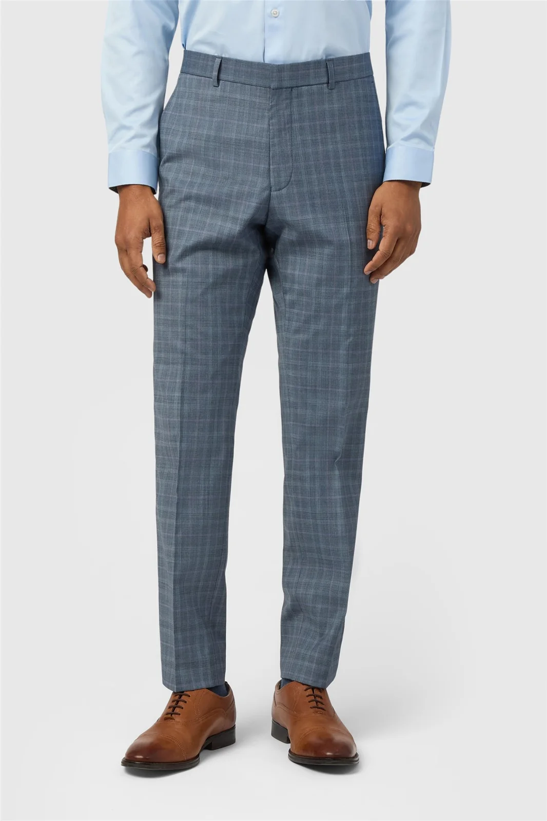 Ted Baker Slim Fit Blue Rose Check Trouser primary image