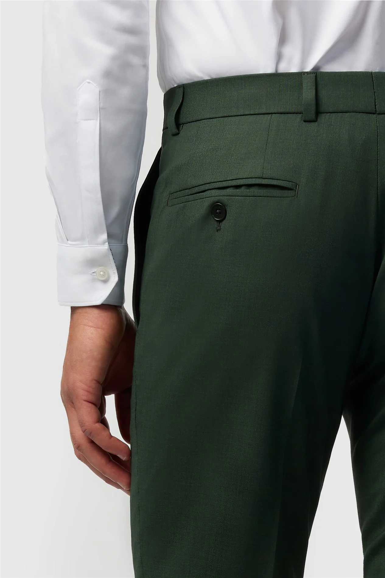 Ted Baker Slim Fit Forest Green Panama Trousers thumbnail 2