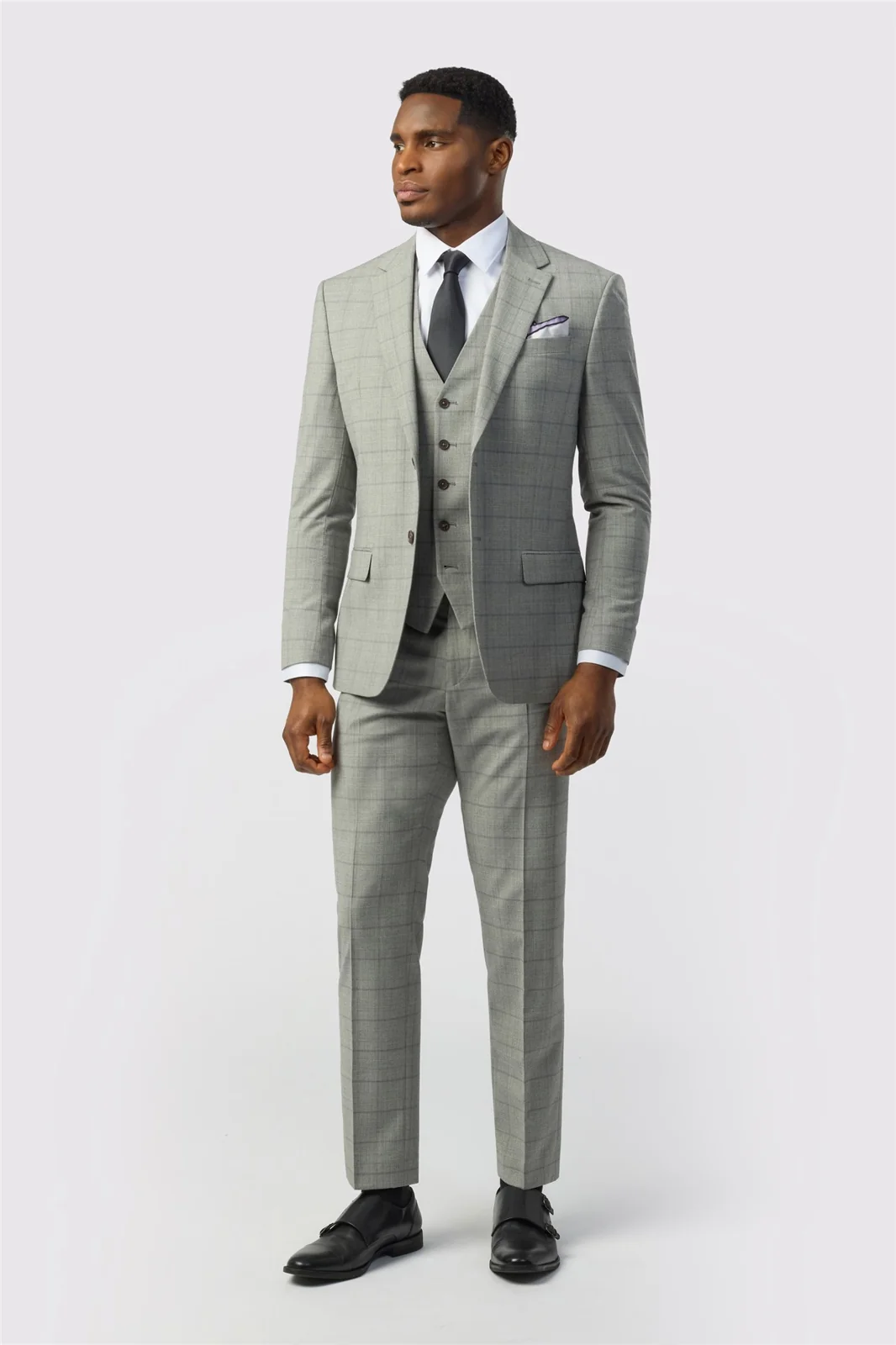Ted Baker Slim Fit Grey Check Jacket thumbnail 2