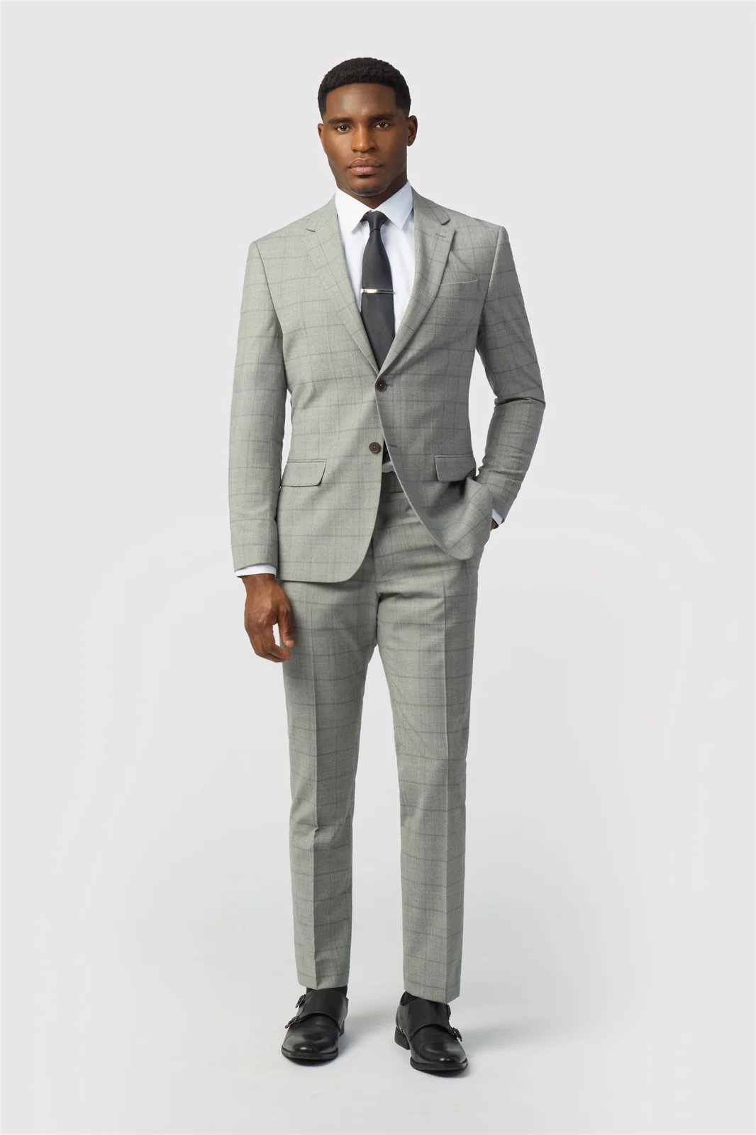 Ted Baker Slim Fit Grey Check Jacket thumbnail 3