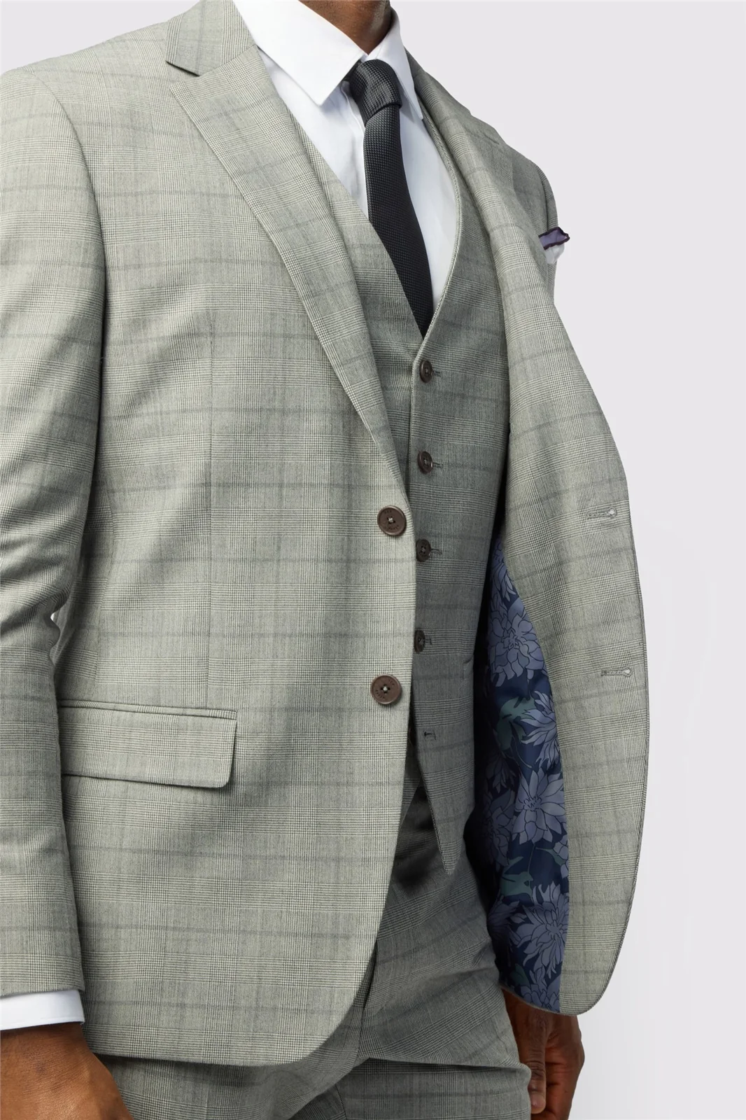 Ted Baker Slim Fit Grey Check Jacket thumbnail 6