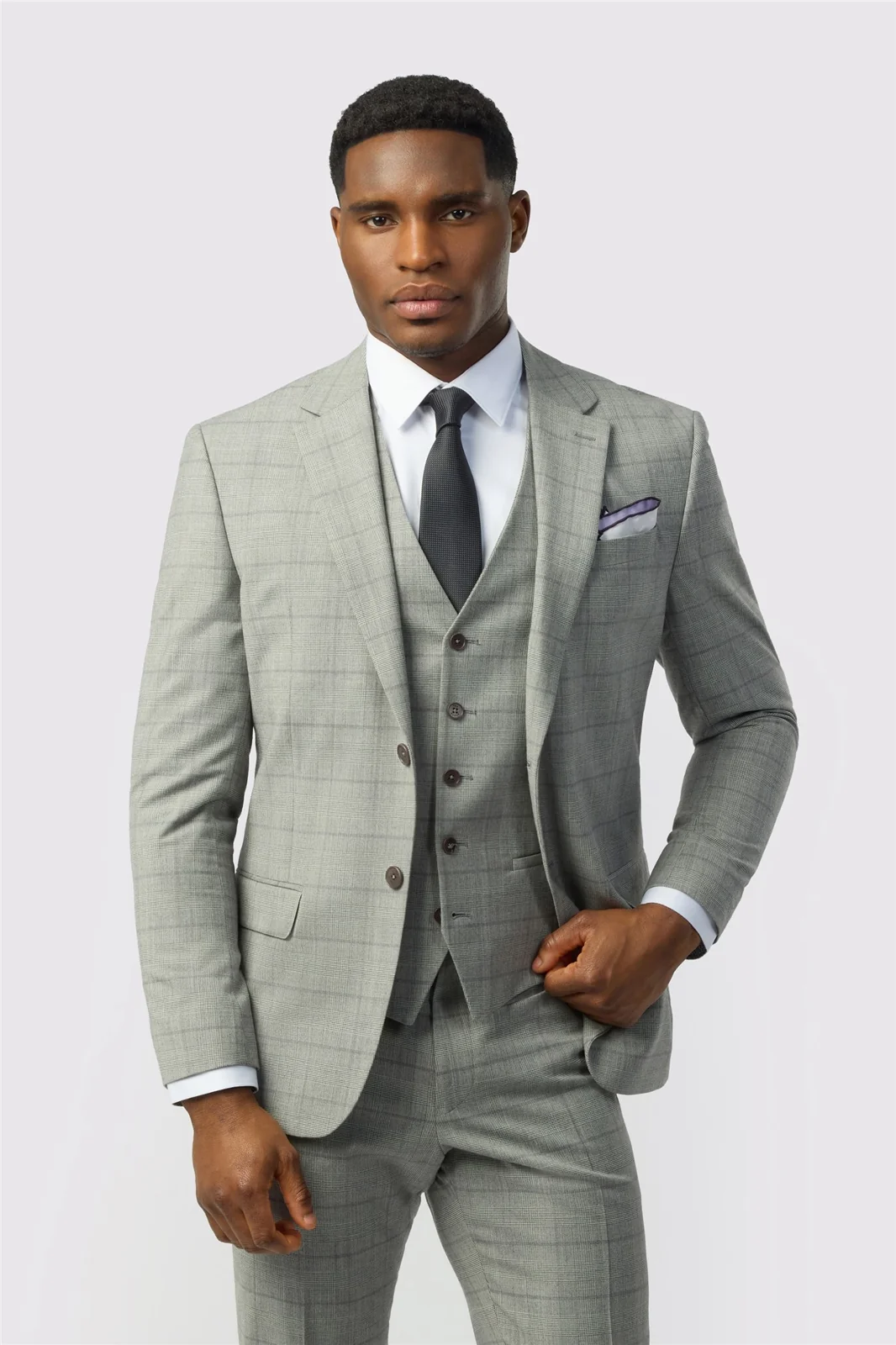 Ted Baker Slim Fit Grey Check Jacket primary image