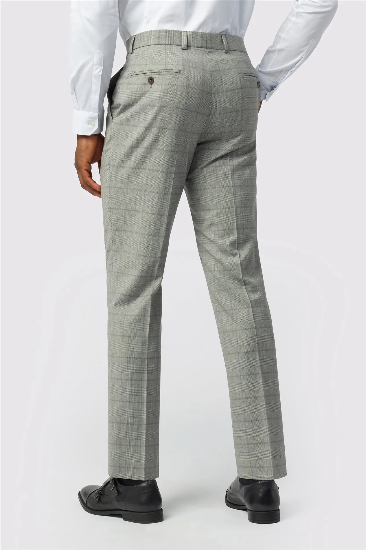 Ted Baker Slim Fit Grey Check Trousers thumbnail 2