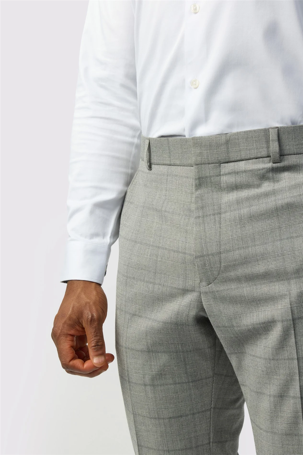 Ted Baker Slim Fit Grey Check Trousers thumbnail 3